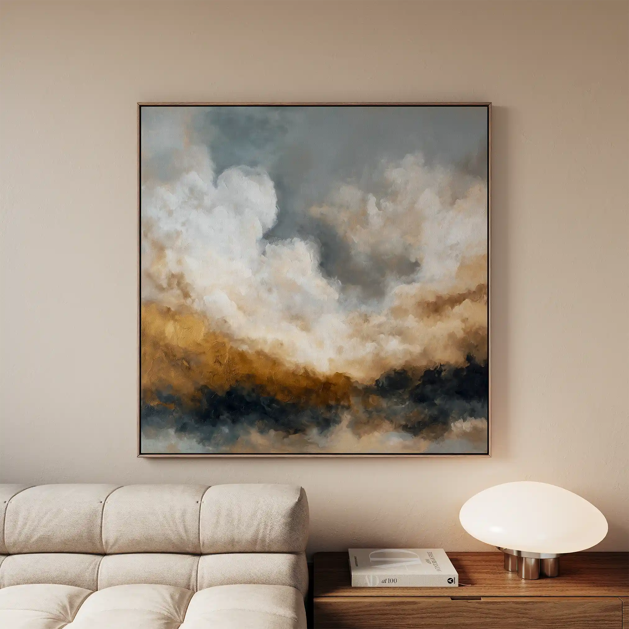 Abstract 987 Canvas Art 16" x 16" / 40 x 40 cm / Black