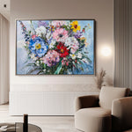 Floral 987 Canvas Art 18" x 24" / 45 x 60 cm / Black