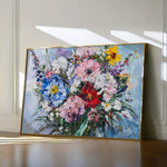 Floral 987 Canvas Art 18" x 24" / 45 x 60 cm / Black