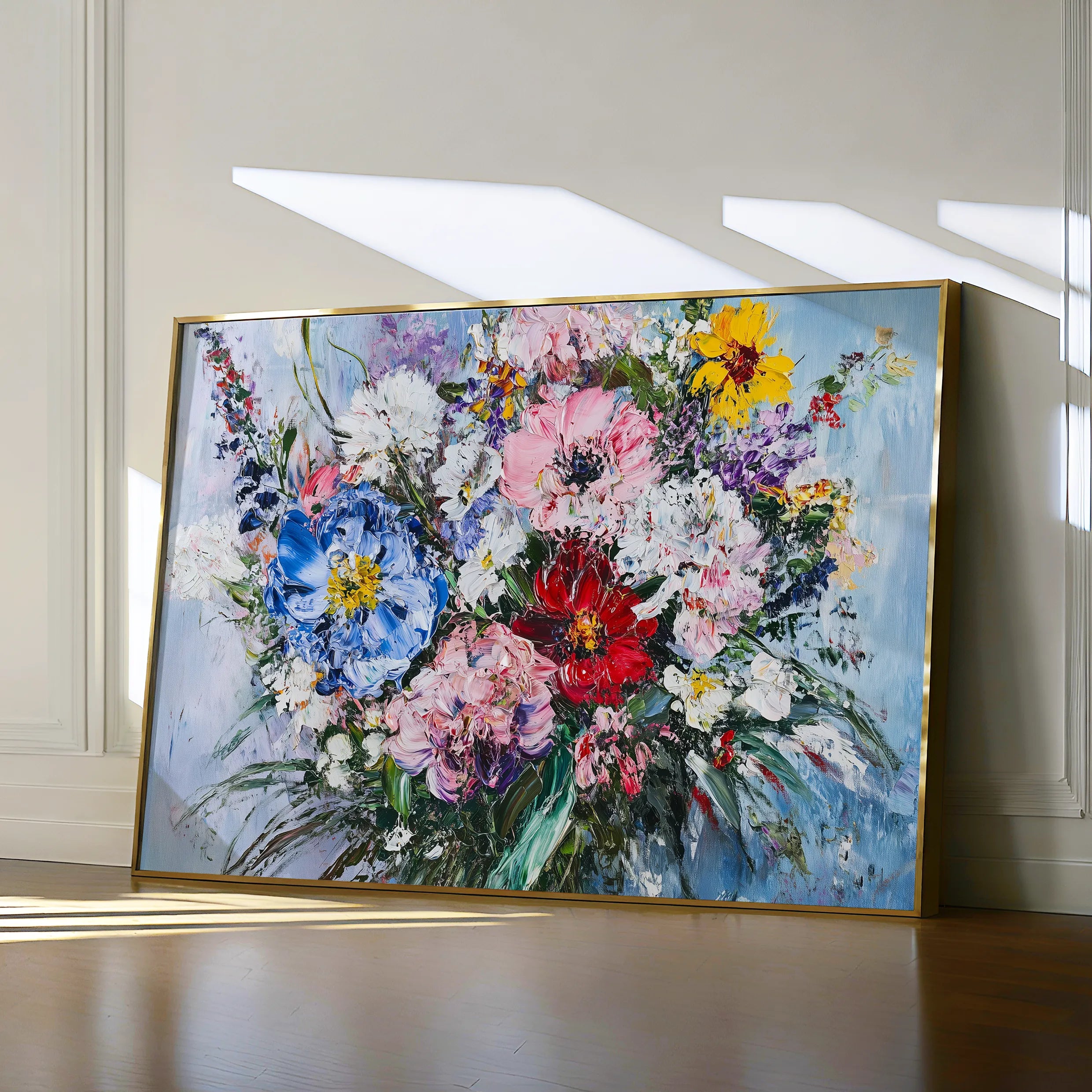 Floral 987 Canvas Art 18" x 24" / 45 x 60 cm / Black