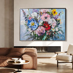 Floral 987 Canvas Art 18" x 24" / 45 x 60 cm / Black