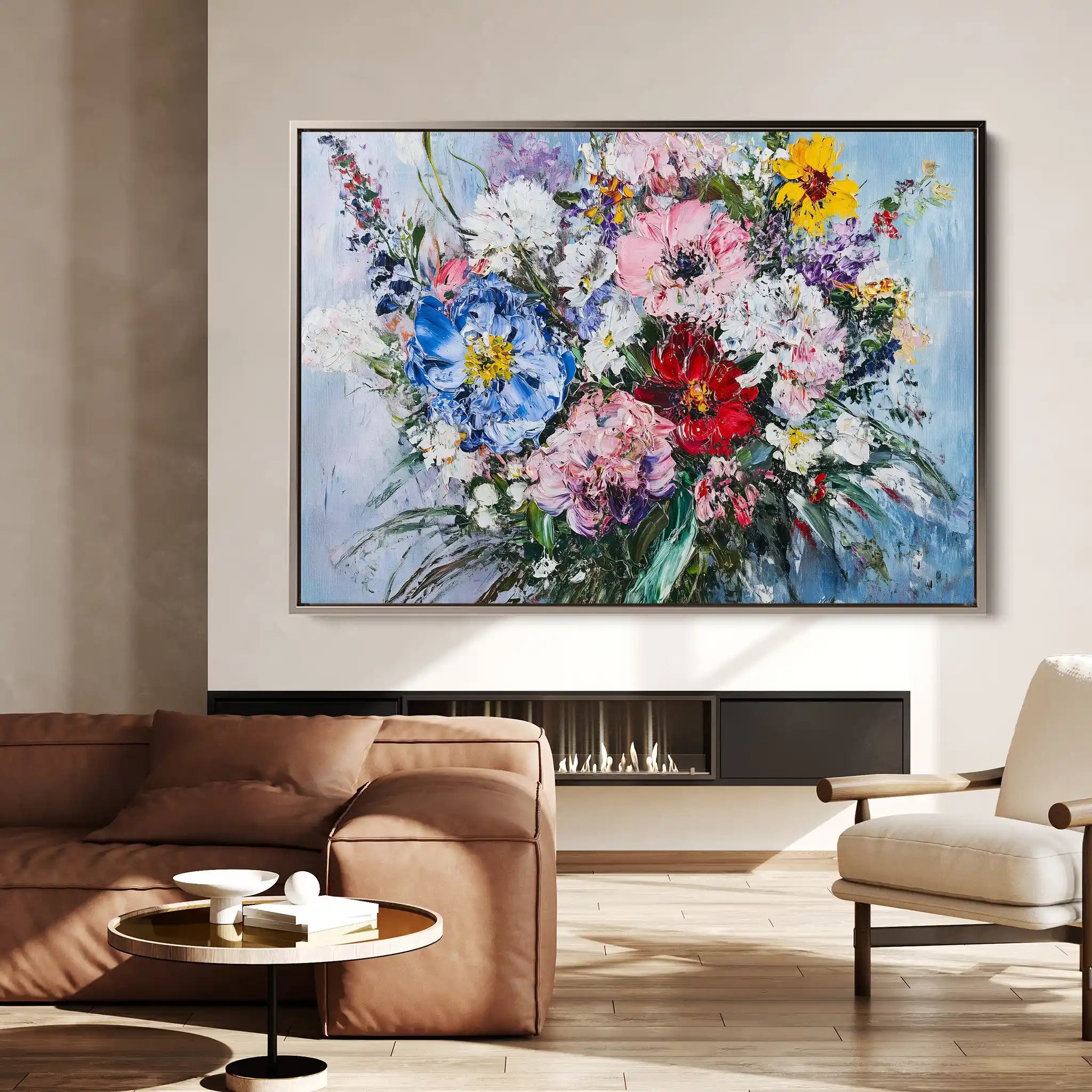Floral 987 Canvas Art 60 x 40 cm / Black