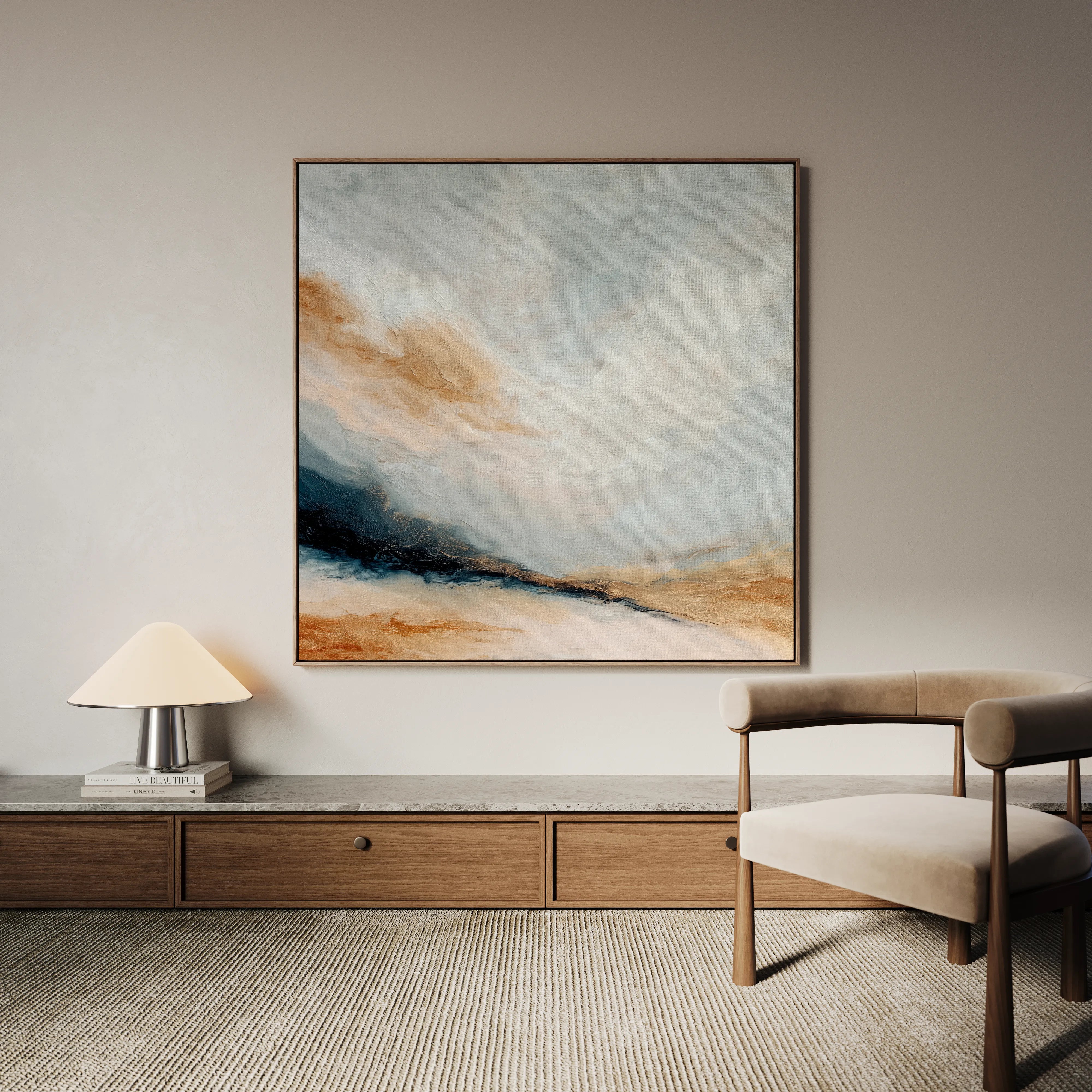 Abstract 988 Canvas Art 16" x 16" / 40 x 40 cm / Black