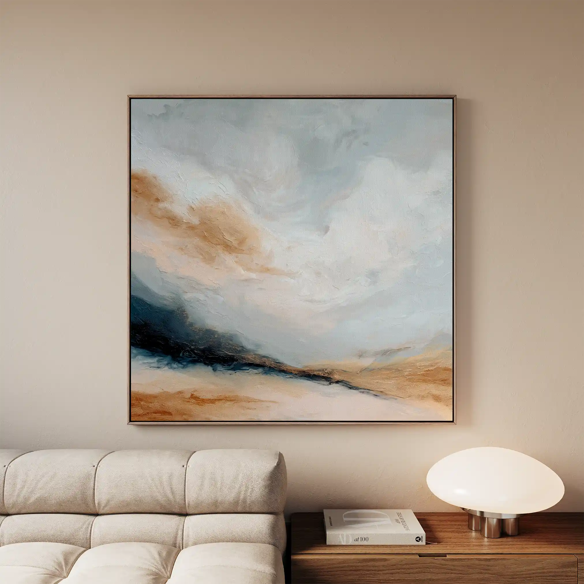 Abstract 988 Canvas Art 16" x 16" / 40 x 40 cm / Black