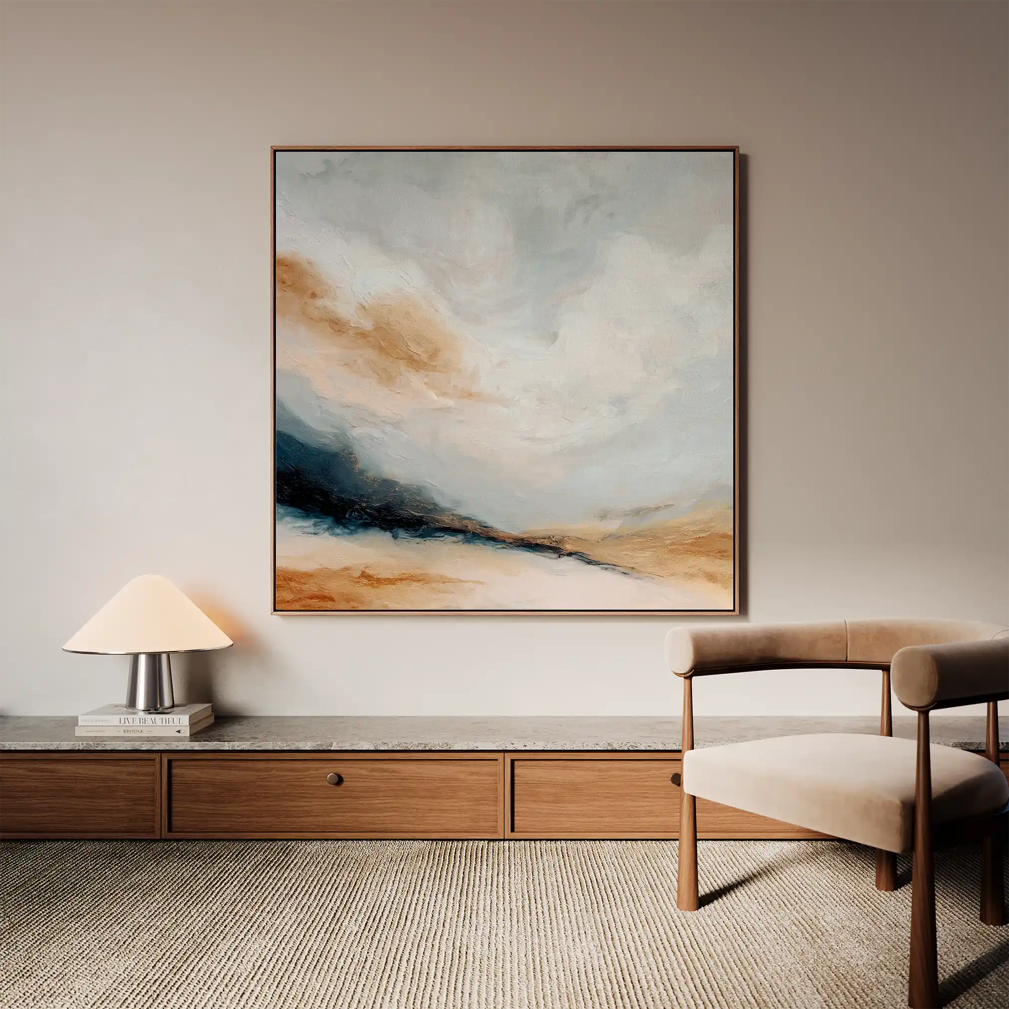 Abstract 988 Canvas Art 16" x 16" / 40 x 40 cm / Black