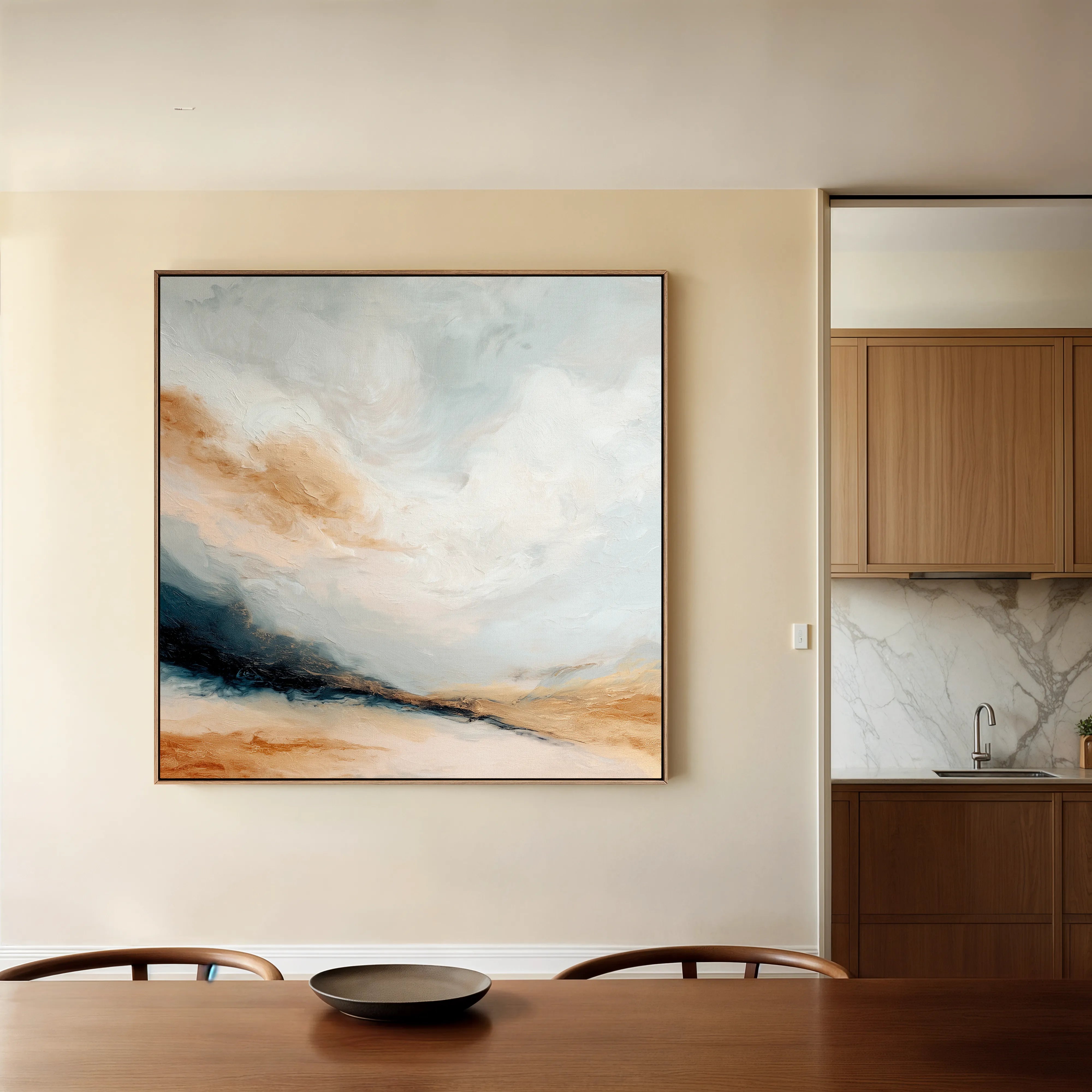 Abstract 988 Canvas Art 16" x 16" / 40 x 40 cm / Black