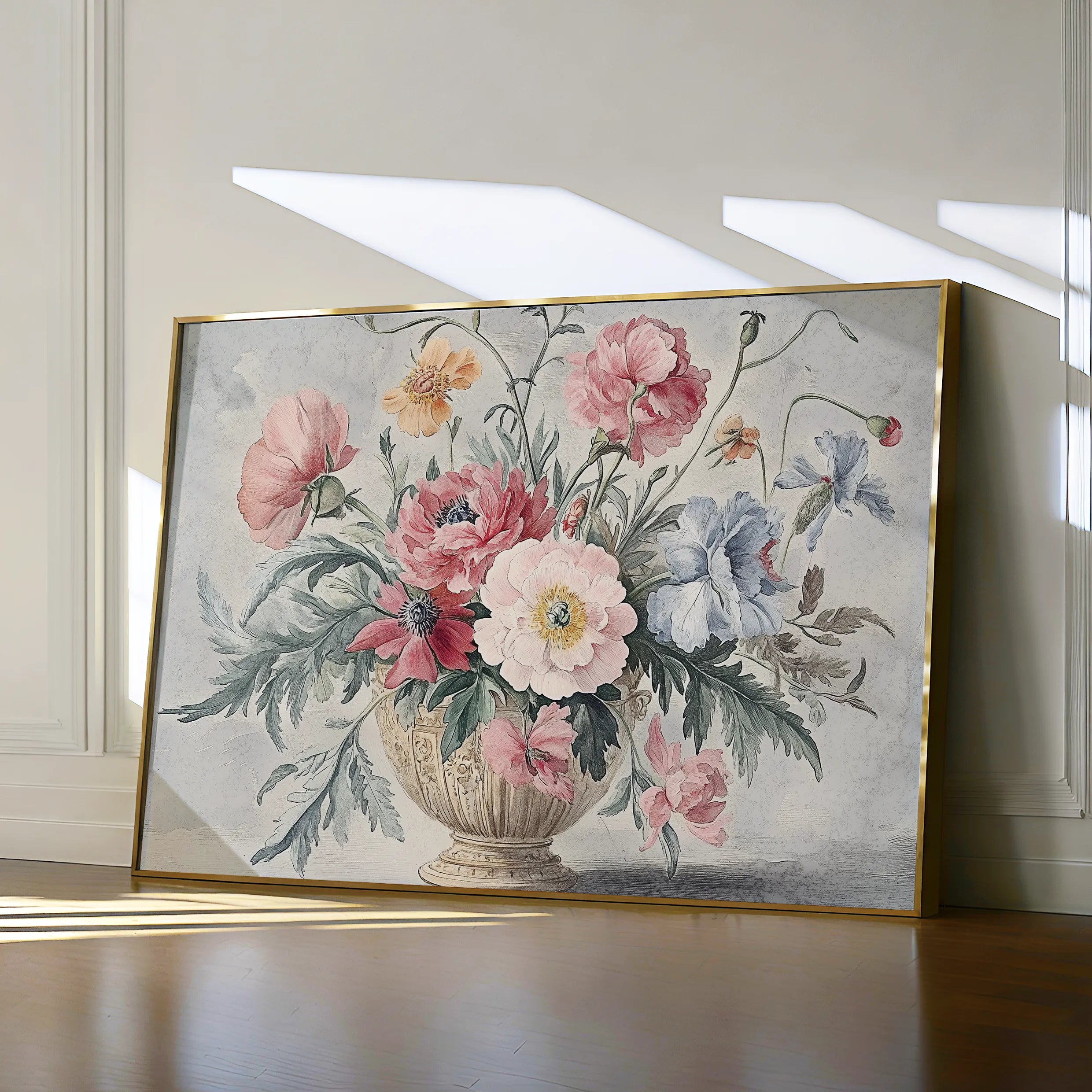 Floral 988 Canvas Art 18" x 24" / 45 x 60 cm / Black