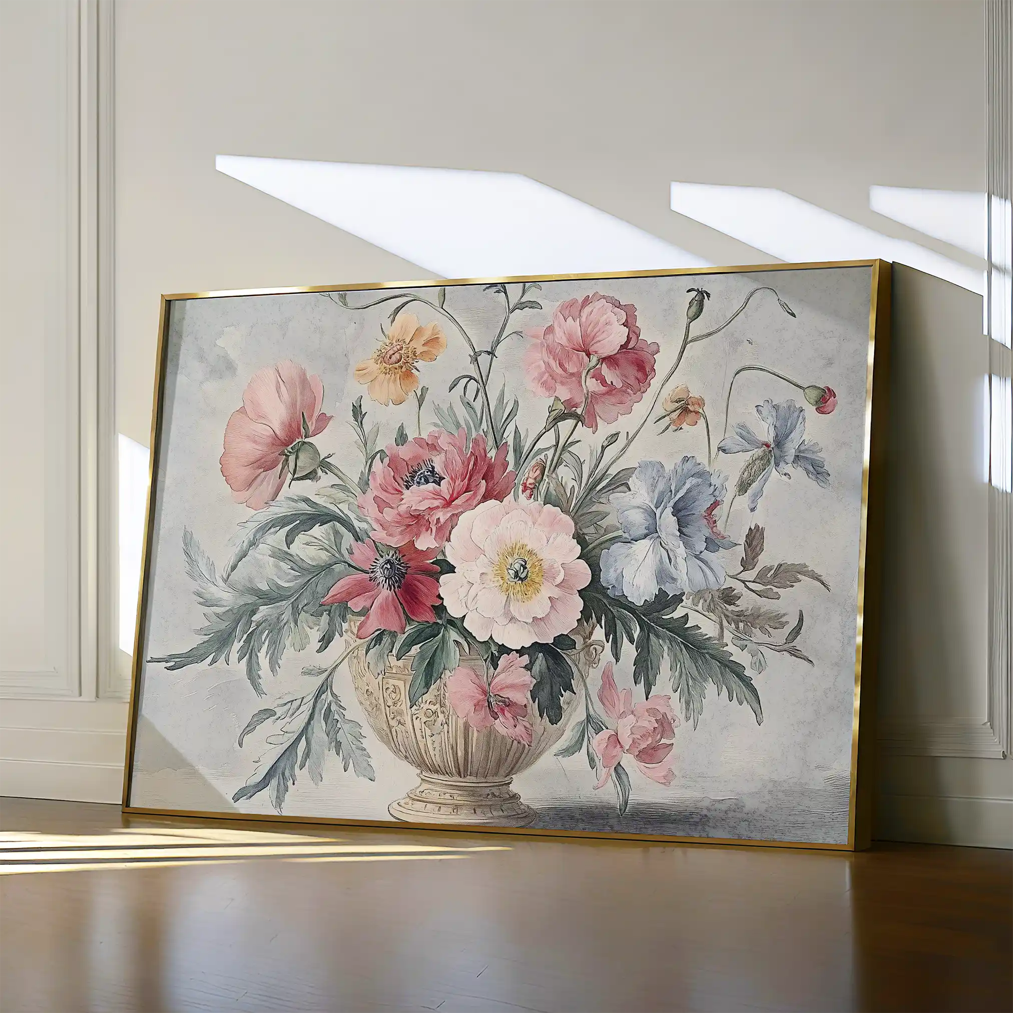 Floral 988 Canvas Art 60 x 40 cm / Black