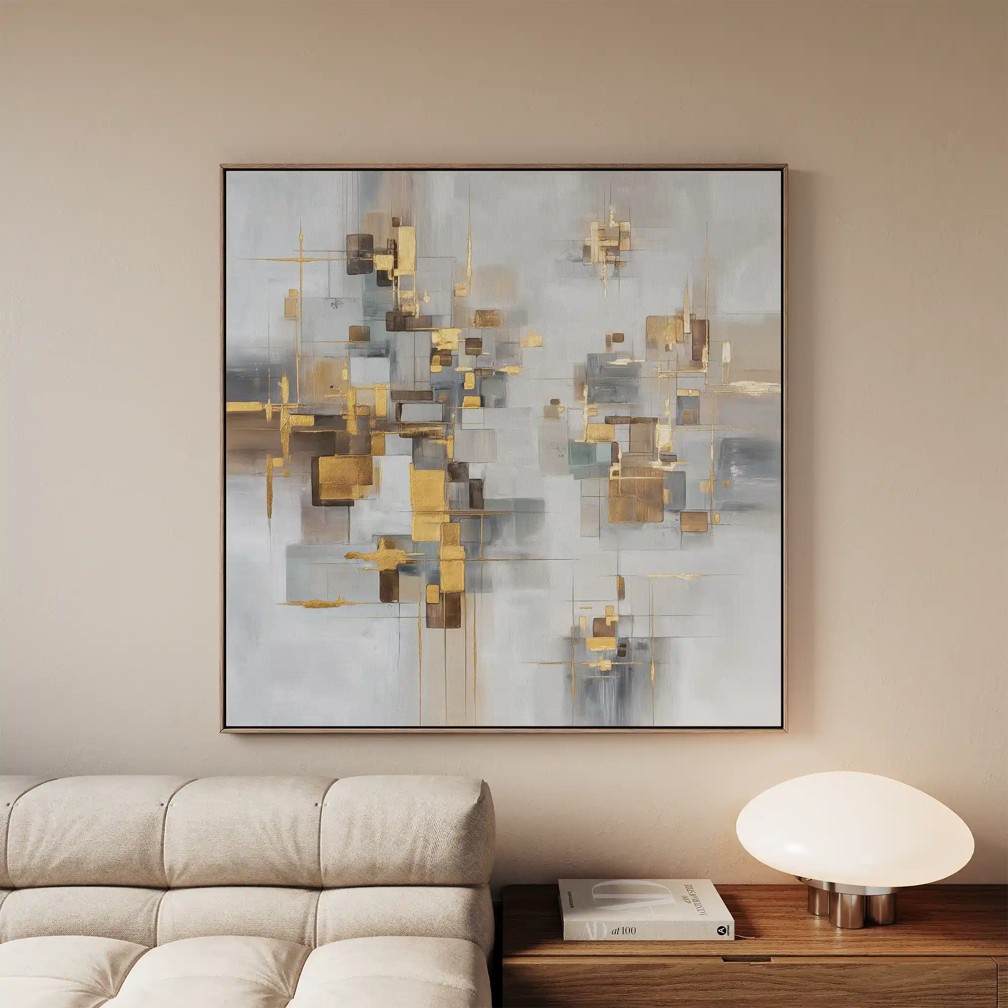 Abstract 989 Canvas Art 16" x 16" / 40 x 40 cm / Black
