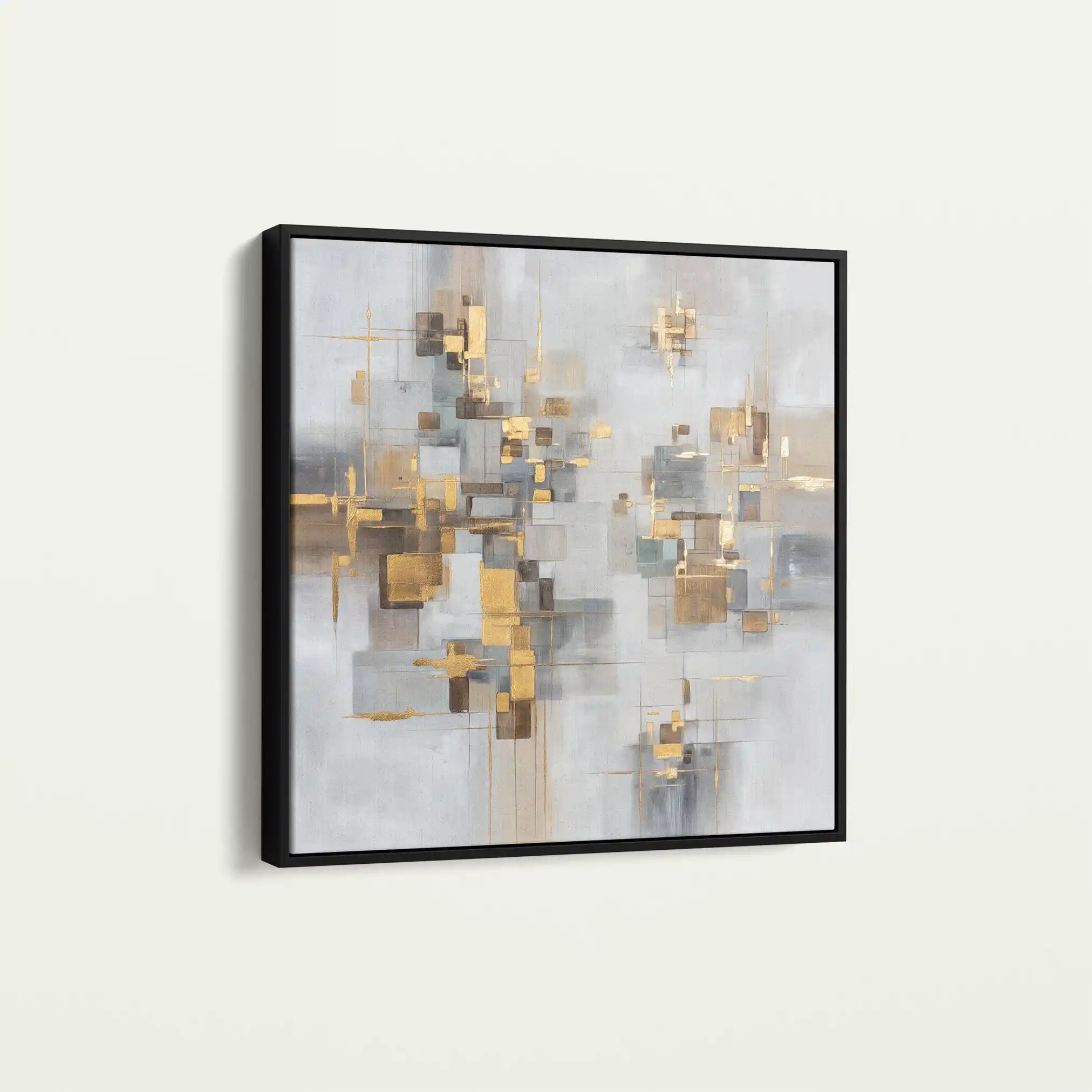 Abstract 989 Canvas Art 16" x 16" / 40 x 40 cm / Black
