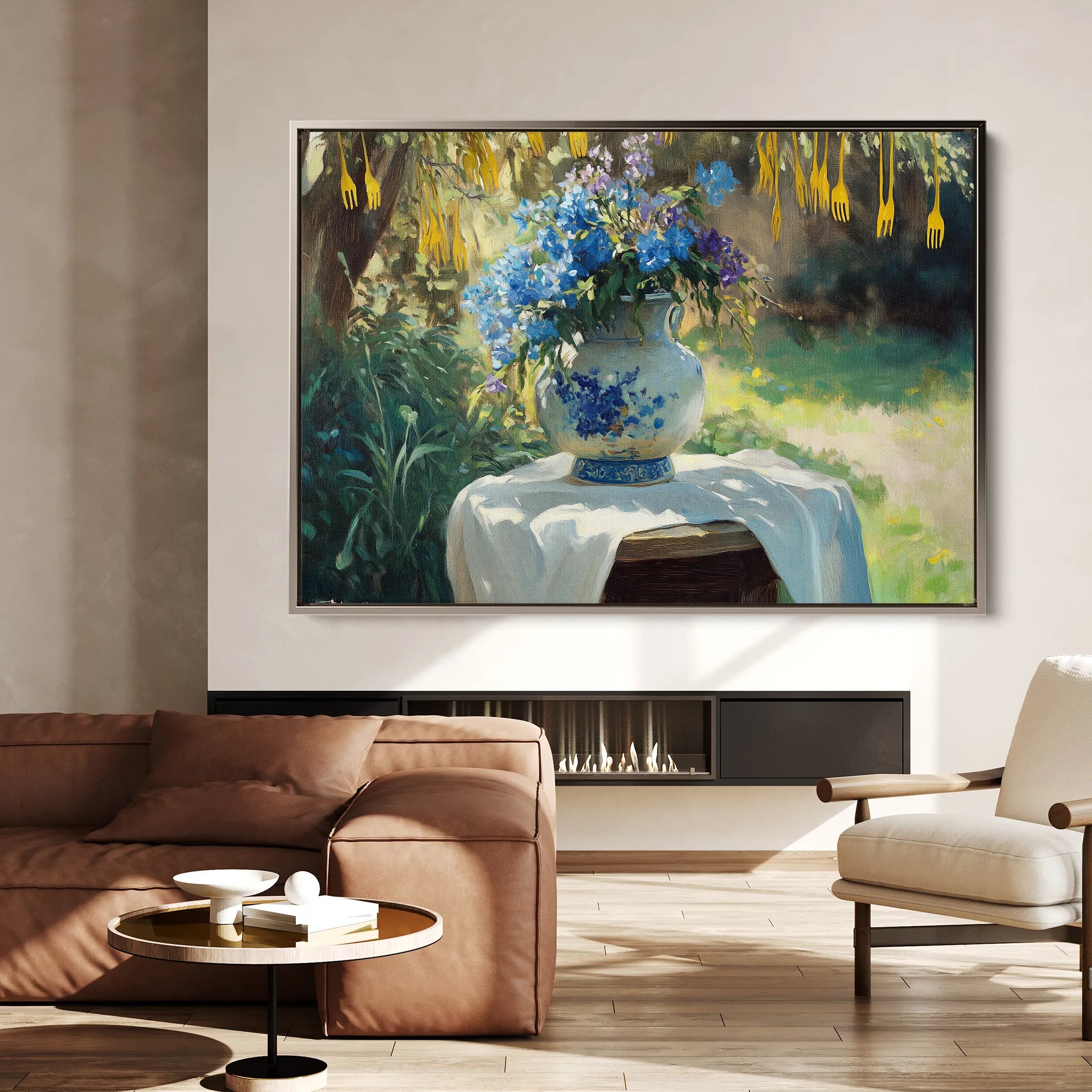 Floral 989 Canvas Art 18" x 24" / 45 x 60 cm / Black