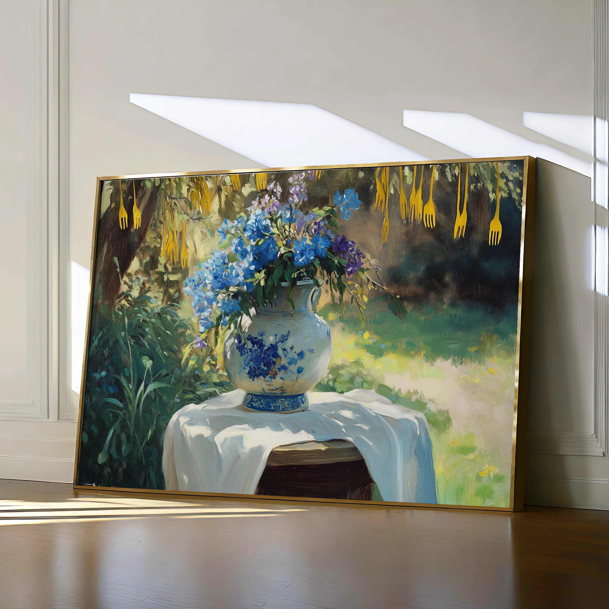 Floral 989 Canvas Art 18" x 24" / 45 x 60 cm / Black