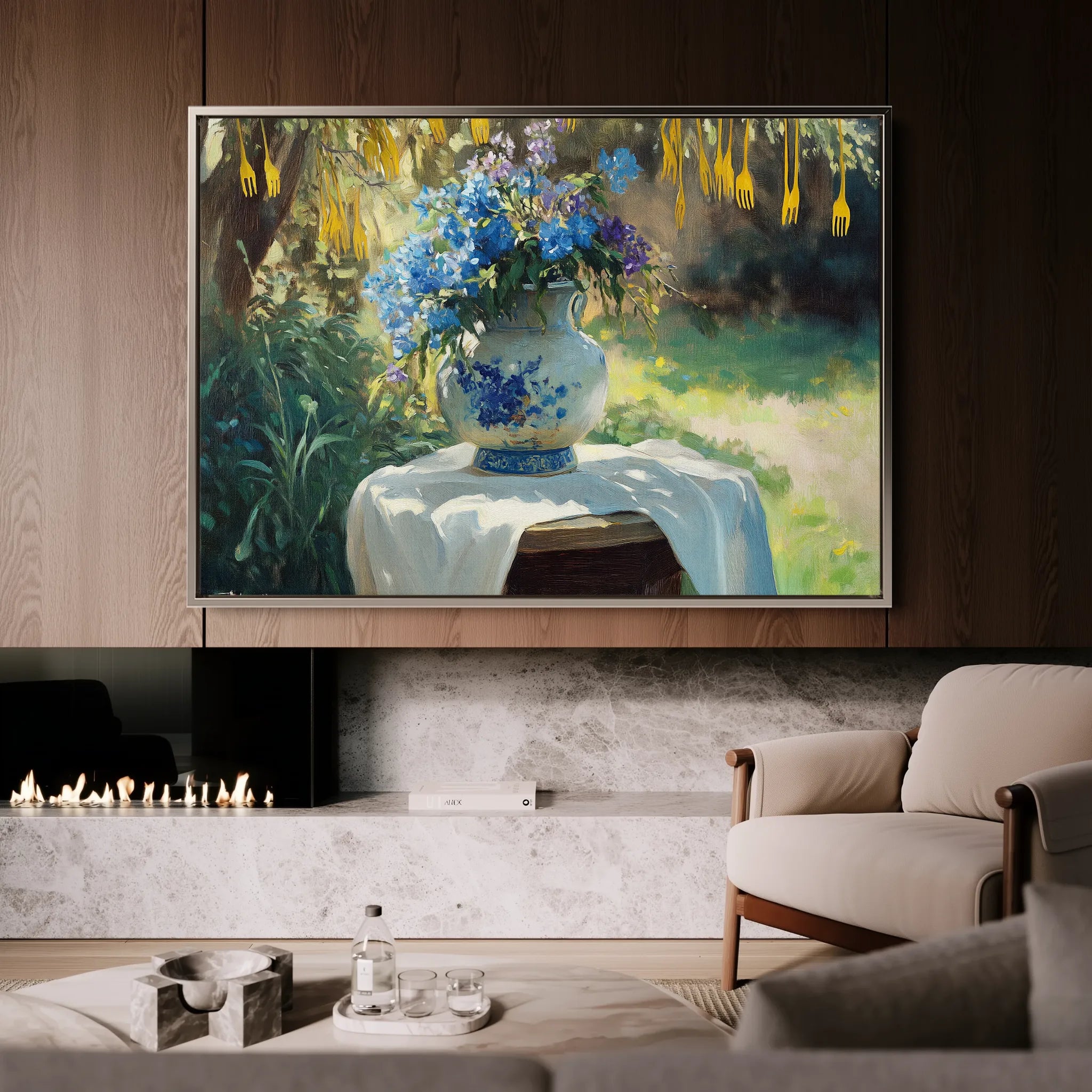 Floral 989 Canvas Art 18" x 24" / 45 x 60 cm / Black