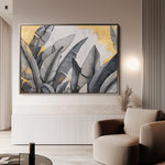 Floral 990 Canvas Art 18" x 24" / 45 x 60 cm / Black