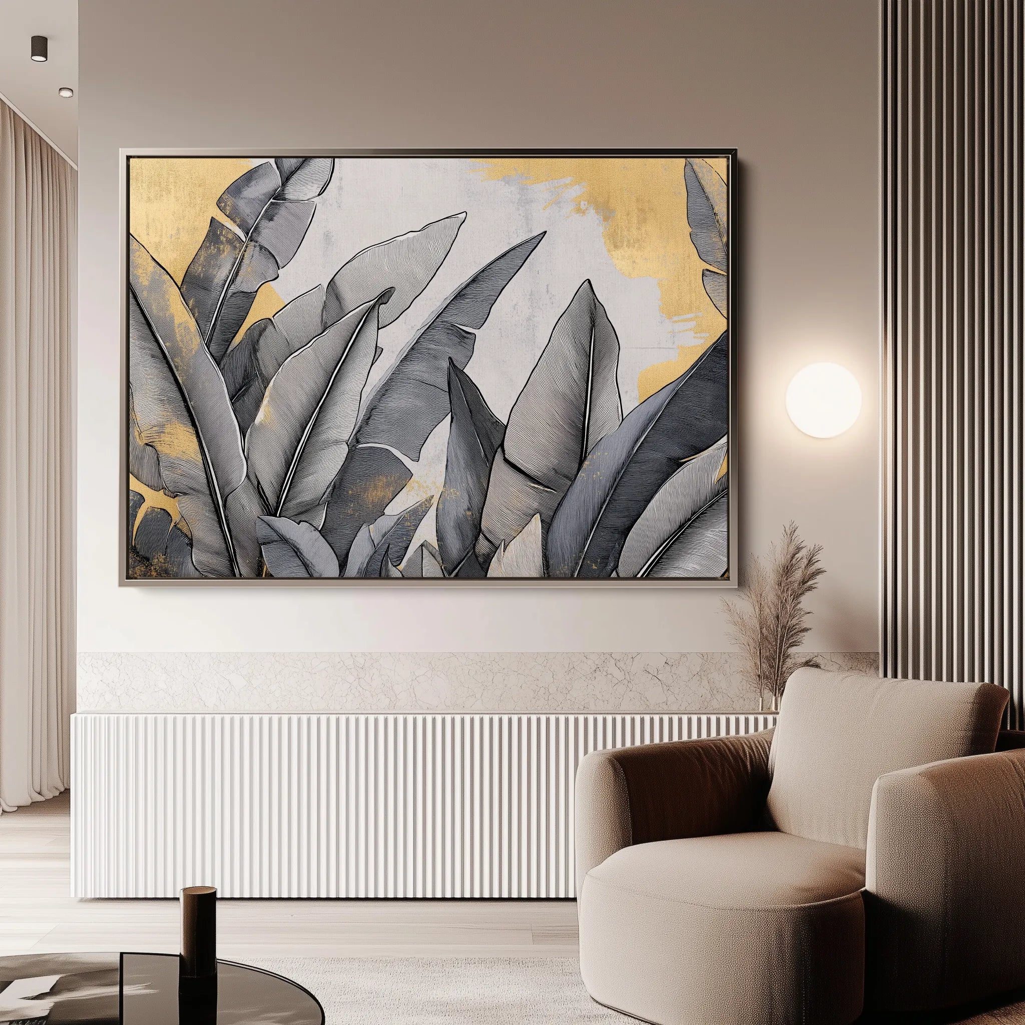 Floral 990 Canvas Art 18" x 24" / 45 x 60 cm / Black