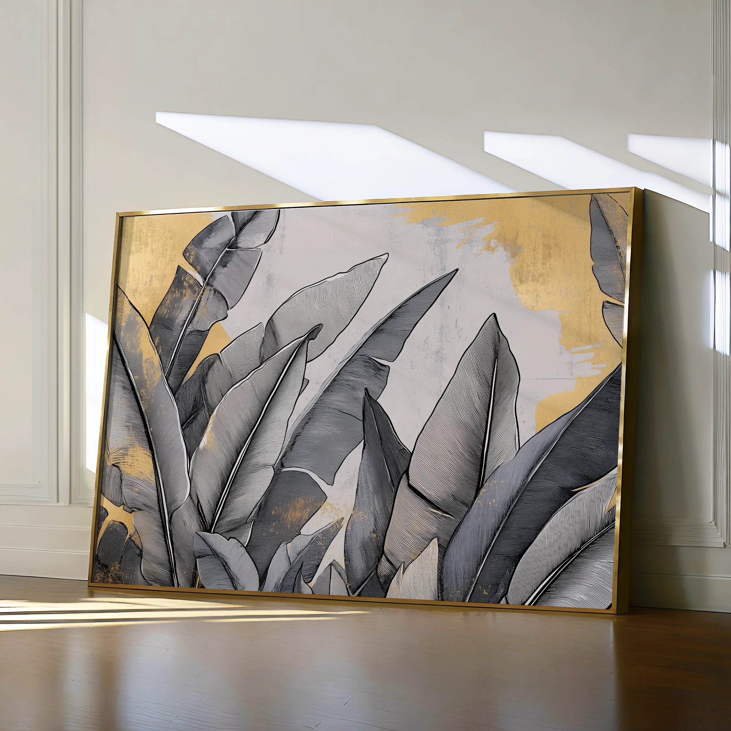 Floral 990 Canvas Art 18" x 24" / 45 x 60 cm / Black