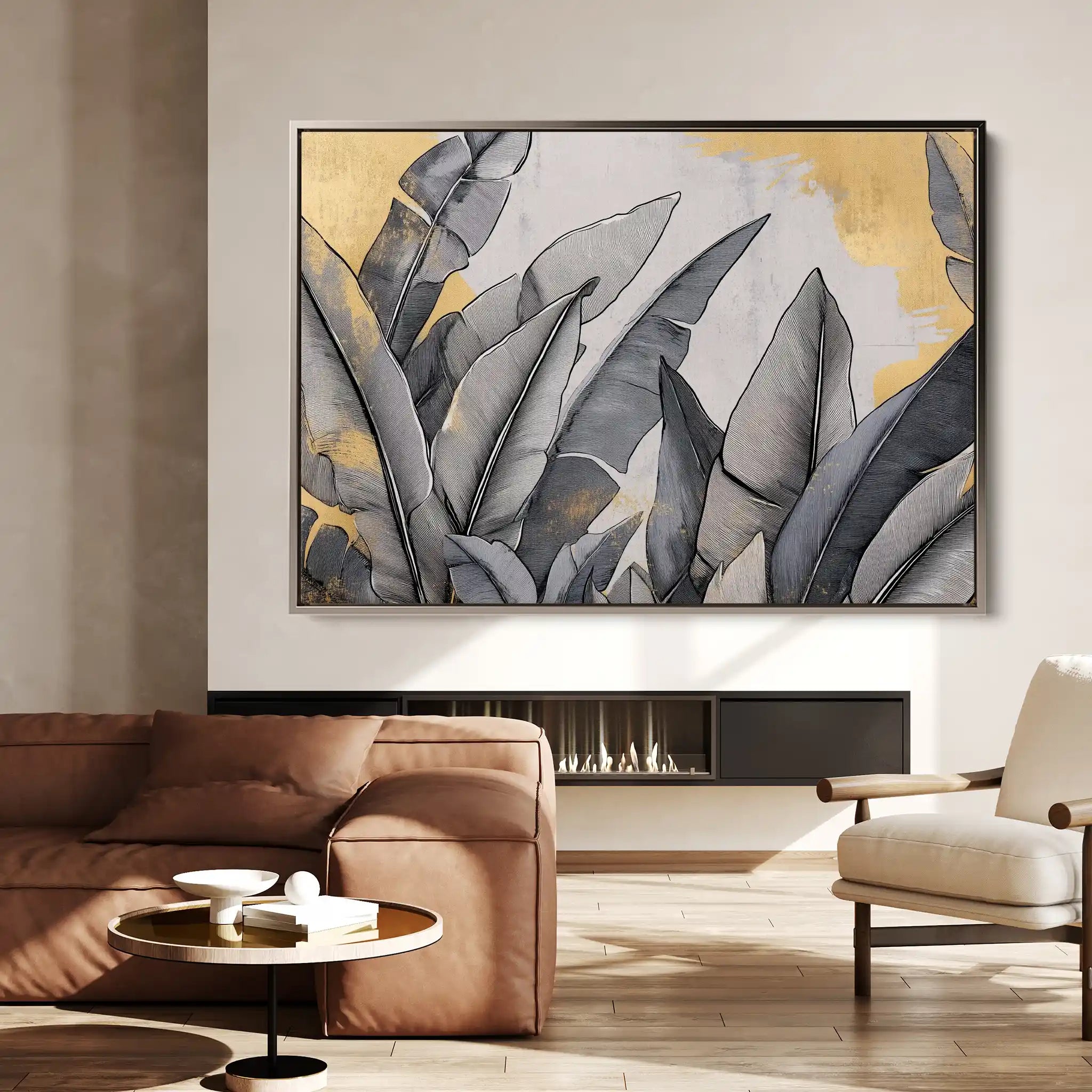 Floral 990 Canvas Art 60 x 40 cm / Black