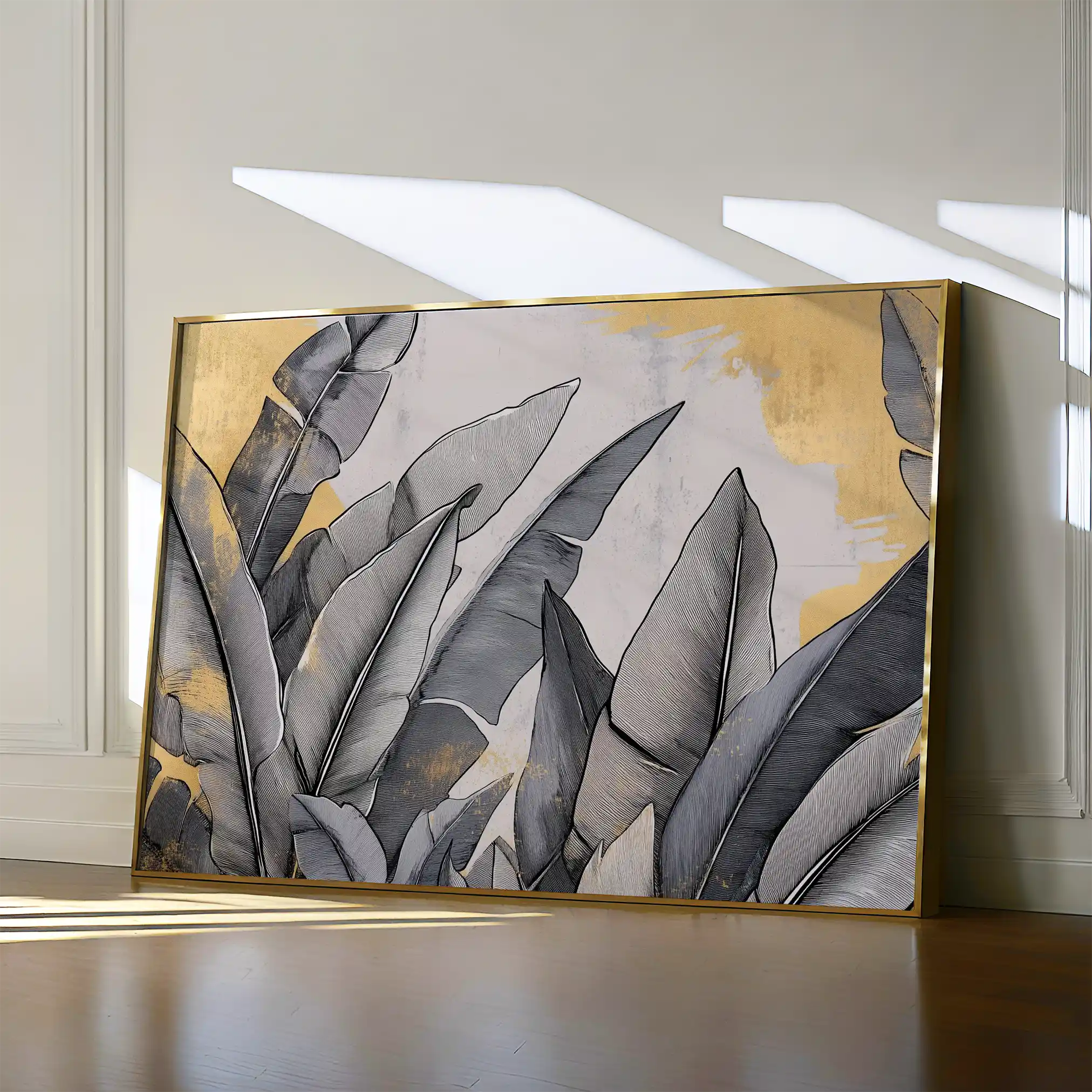 Floral 990 Canvas Art 60 x 40 cm / Black