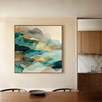 Abstract 991 Canvas Art 16" x 16" / 40 x 40 cm / Black