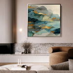 Abstract 991 Canvas Art 16" x 16" / 40 x 40 cm / Black