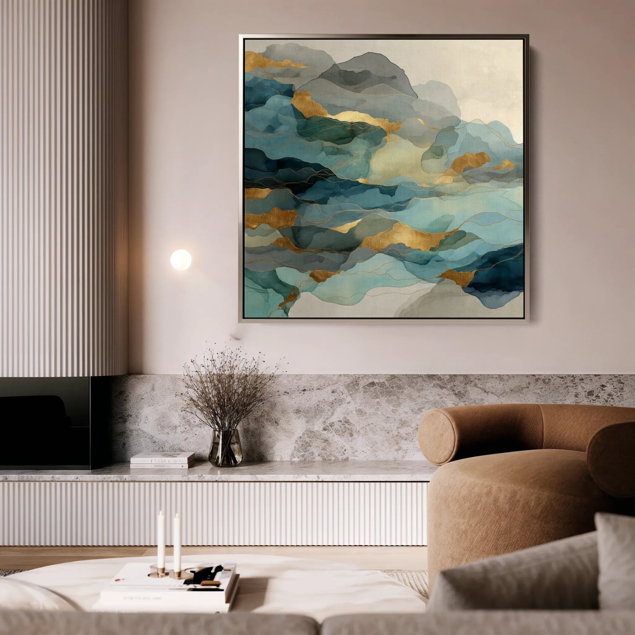 Abstract 991 Canvas Art 16" x 16" / 40 x 40 cm / Black