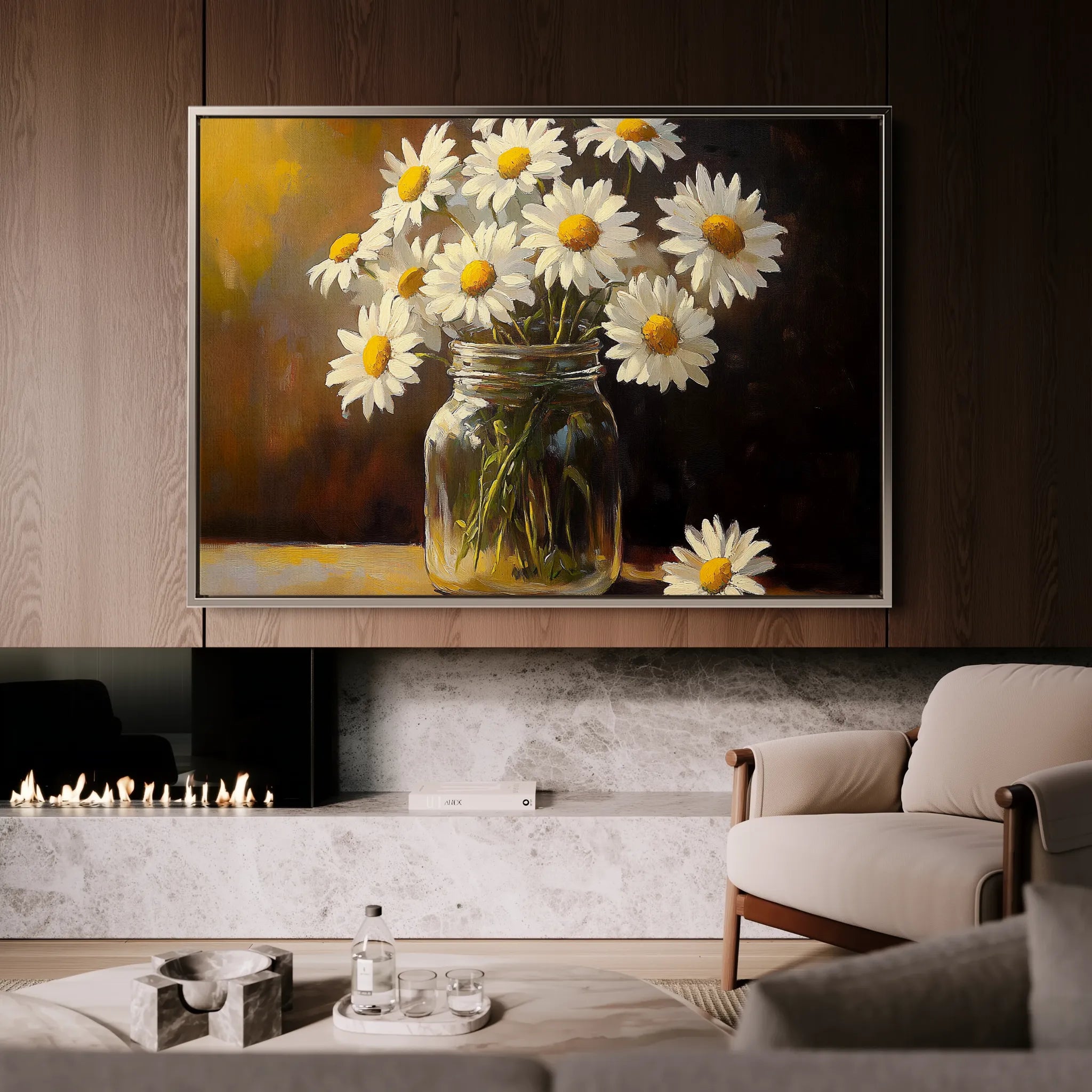 Floral 991 Canvas Art 18" x 24" / 45 x 60 cm / Black