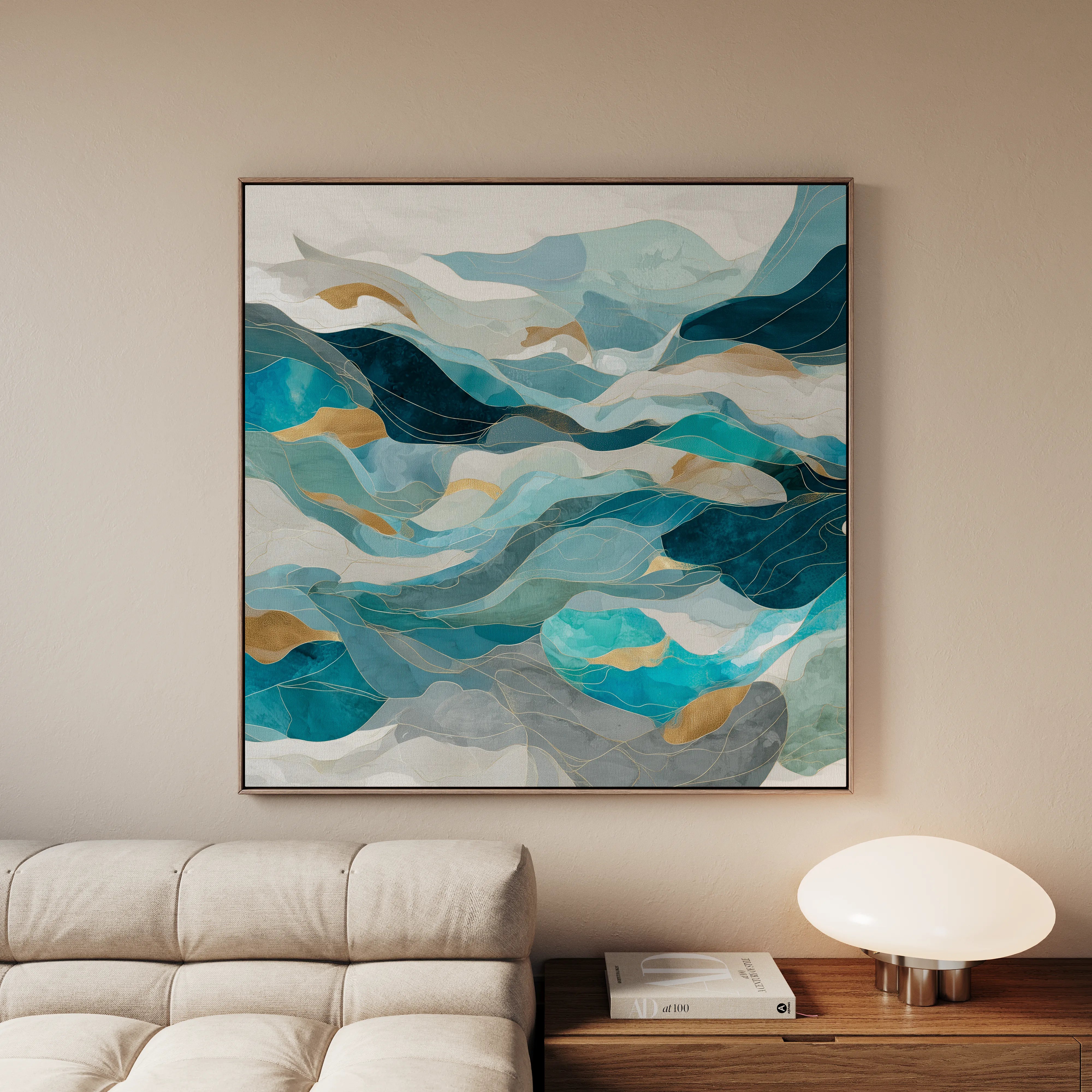 Abstract 992 Canvas Art 16" x 16" / 40 x 40 cm / Black