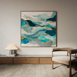 Abstract 992 Canvas Art 16" x 16" / 40 x 40 cm / Black