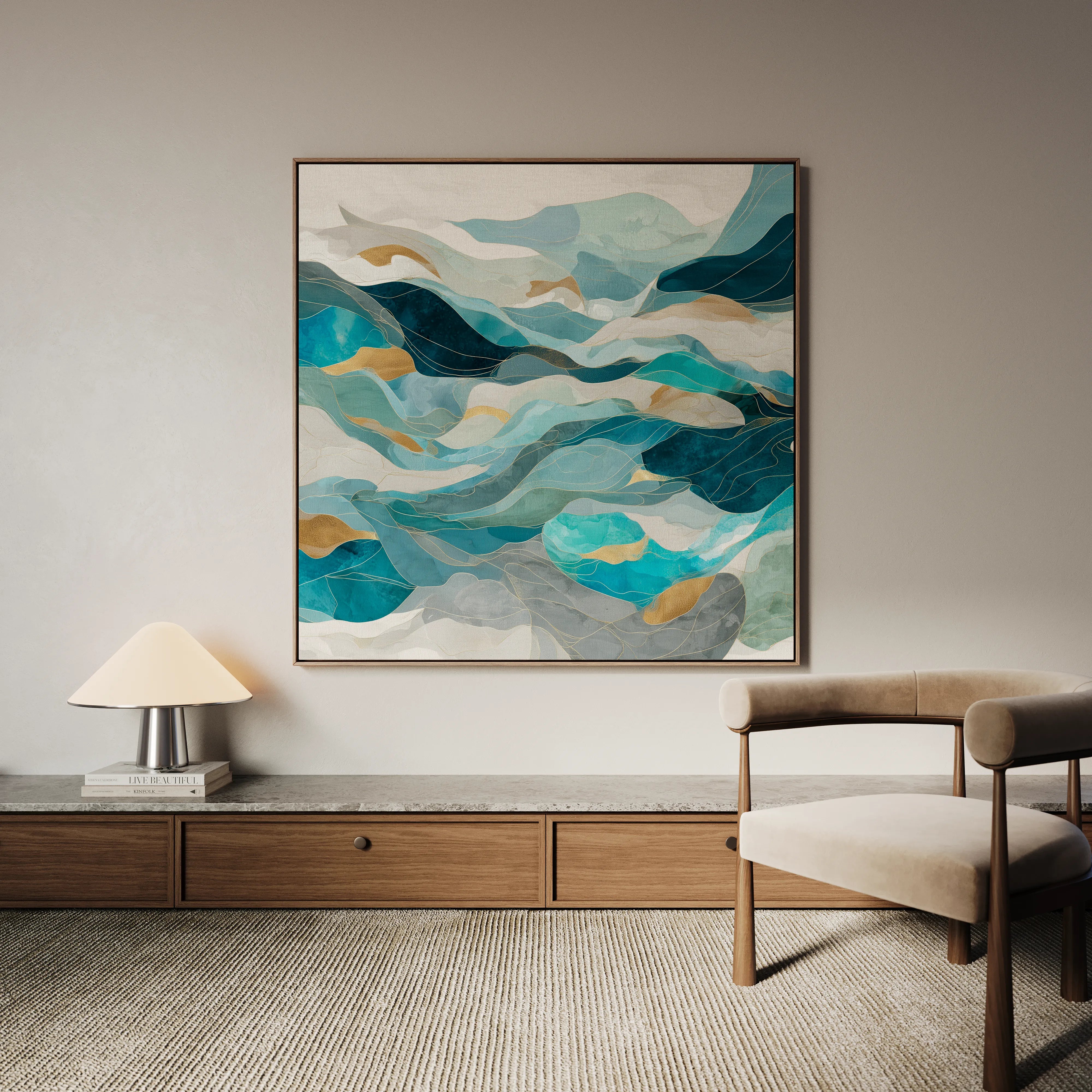 Abstract 992 Canvas Art 16" x 16" / 40 x 40 cm / Black
