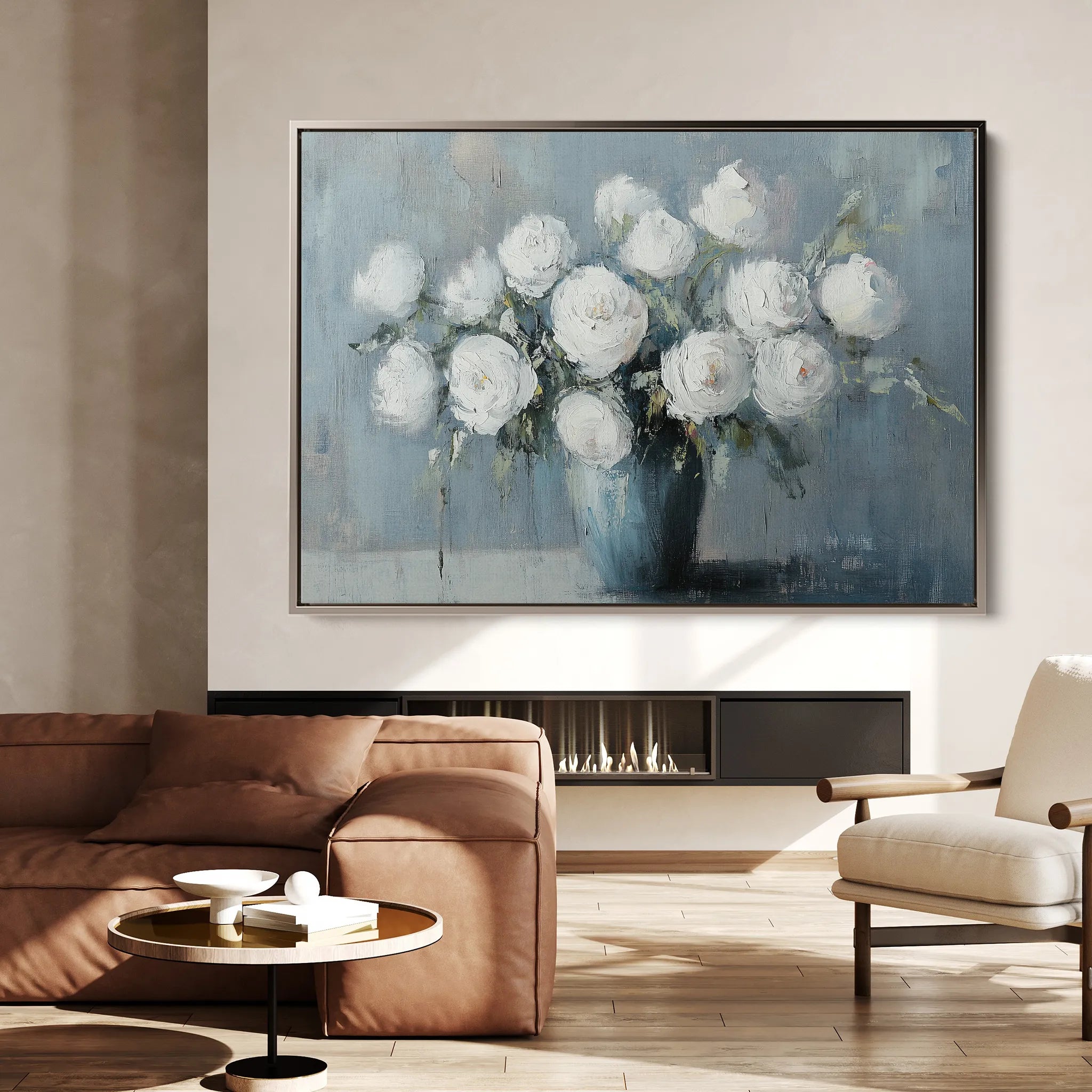Floral 992 Canvas Art 18" x 24" / 45 x 60 cm / Black
