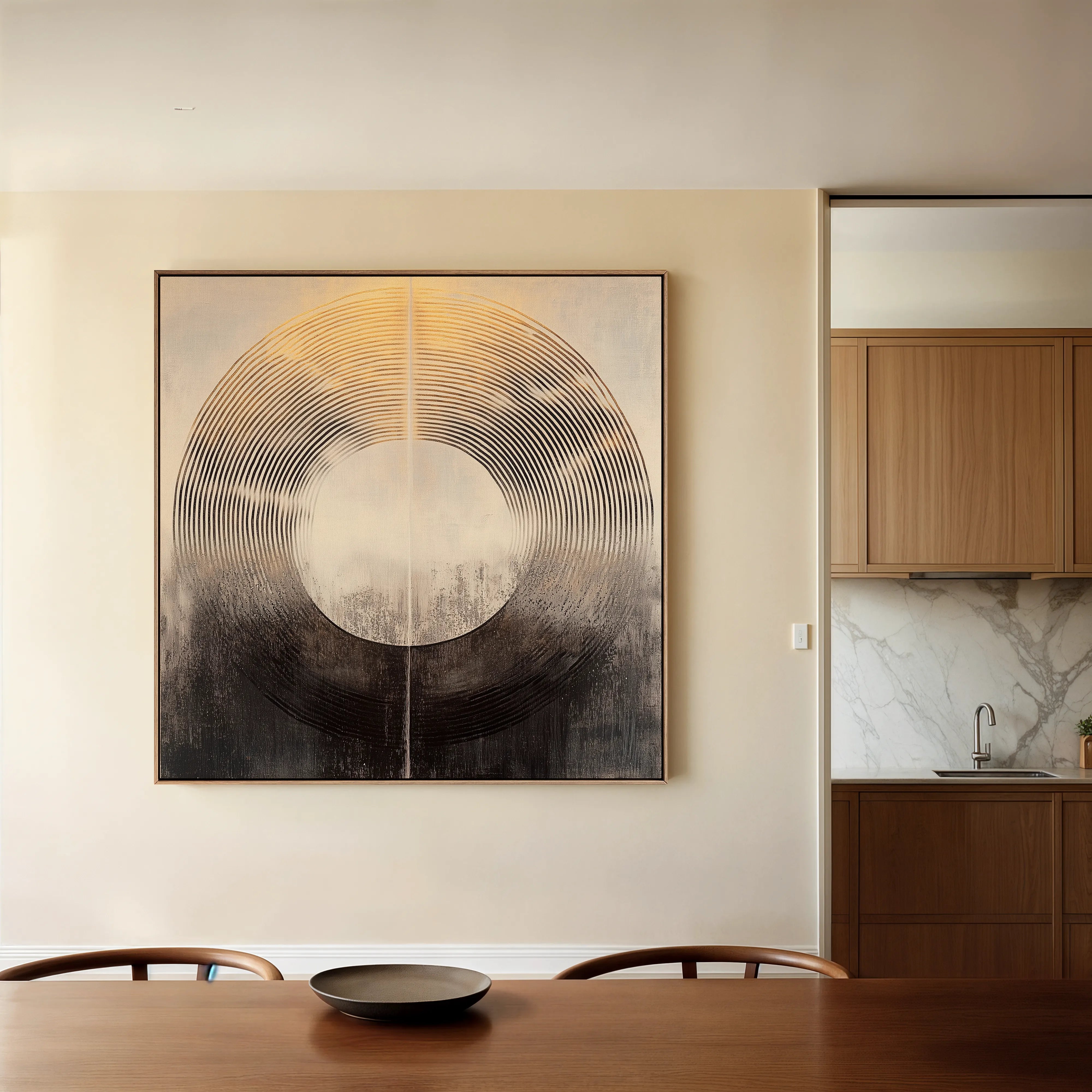 Abstract 993 Canvas Art 16" x 16" / 40 x 40 cm / Black
