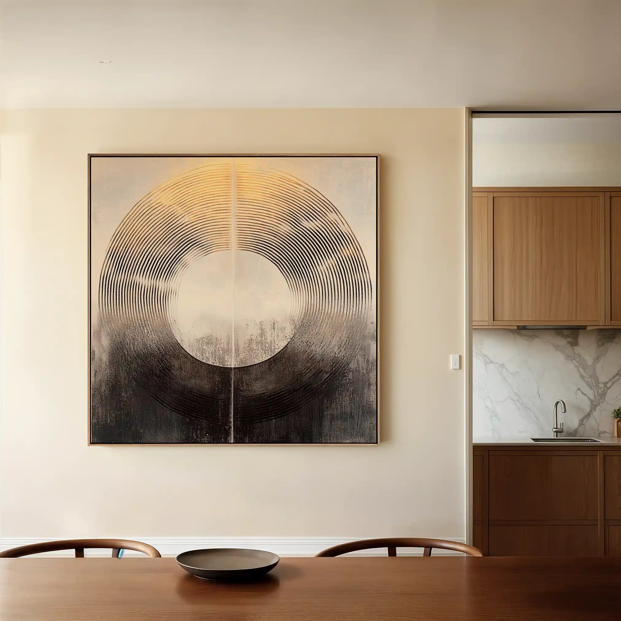 Abstract 993 Canvas Art 16" x 16" / 40 x 40 cm / Black