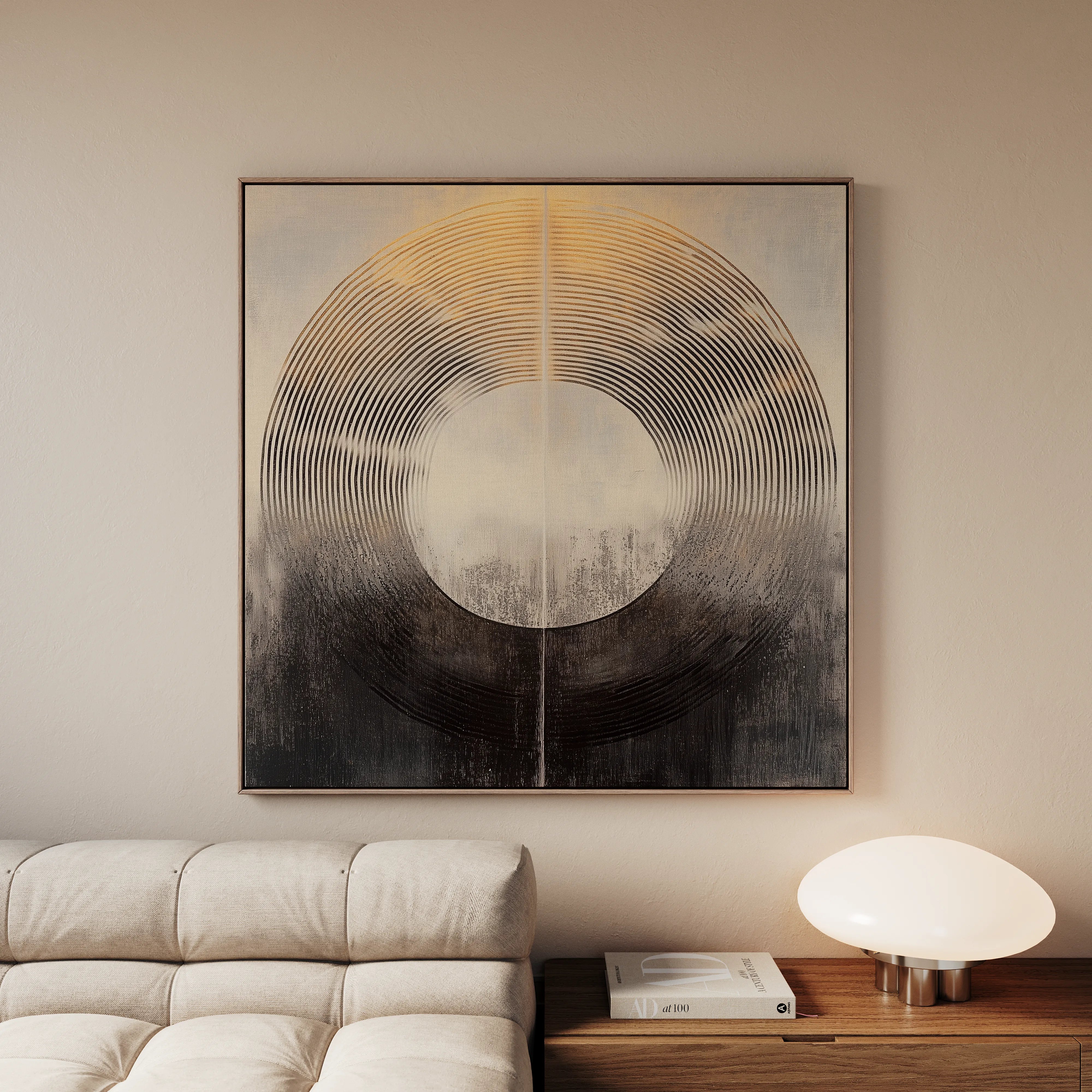 Abstract 993 Canvas Art 16" x 16" / 40 x 40 cm / Black