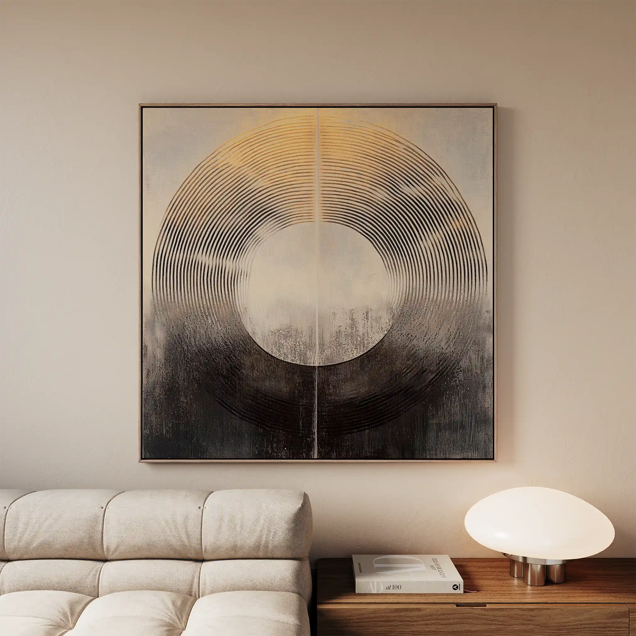 Abstract 993 Canvas Art 16" x 16" / 40 x 40 cm / Black