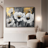 Floral 993 Canvas Art 18" x 24" / 45 x 60 cm / Black