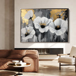 Floral 993 Canvas Art 18" x 24" / 45 x 60 cm / Black