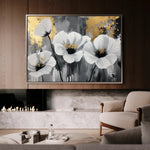 Floral 993 Canvas Art 18" x 24" / 45 x 60 cm / Black