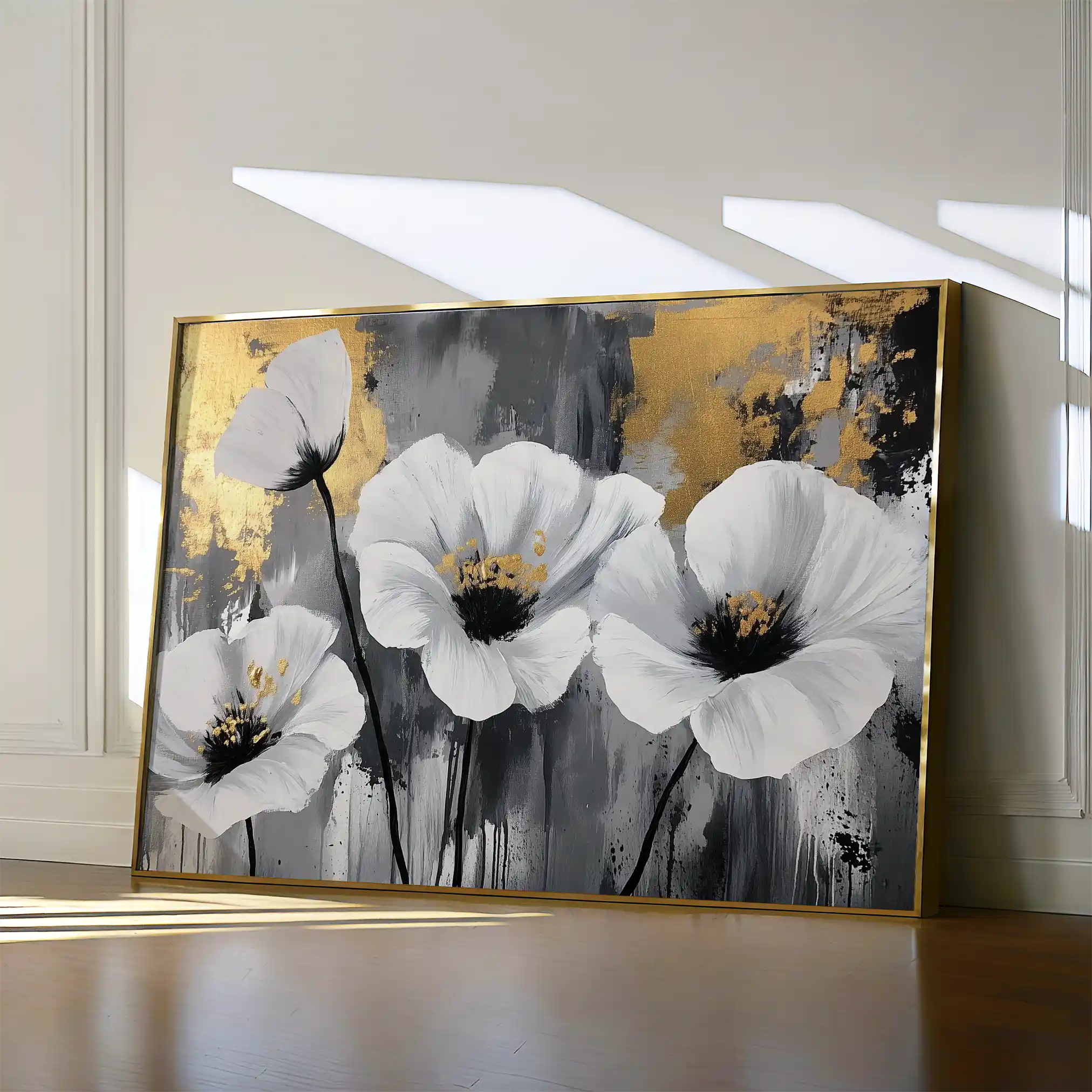 Floral 993 Canvas Art 60 x 40 cm / Black
