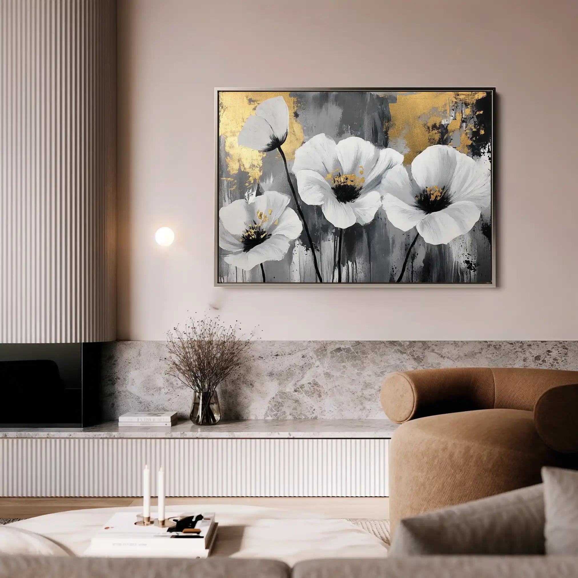 Floral 993 Canvas Art 60 x 40 cm / Black