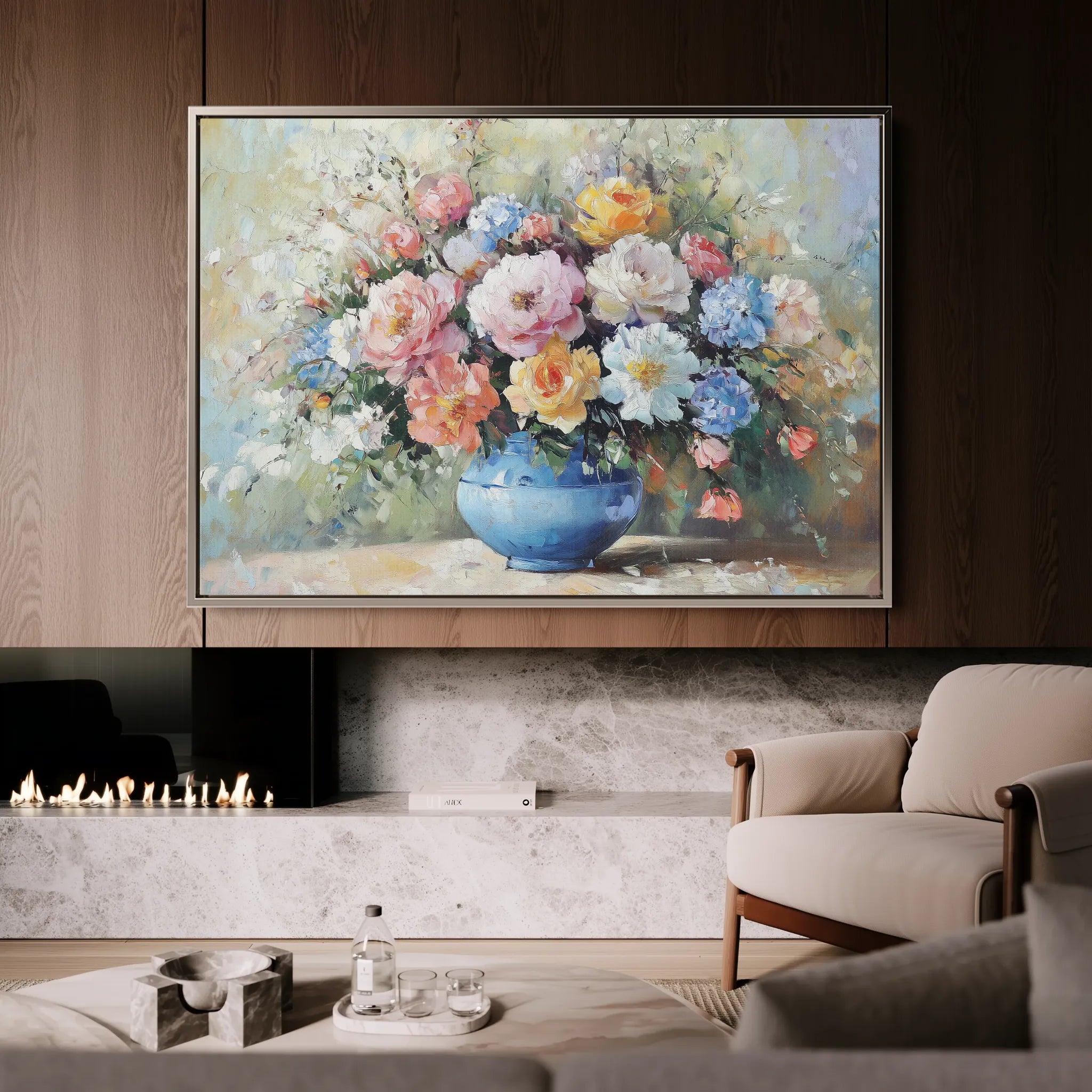 Floral 994 Canvas Art 18" x 24" / 45 x 60 cm / Black