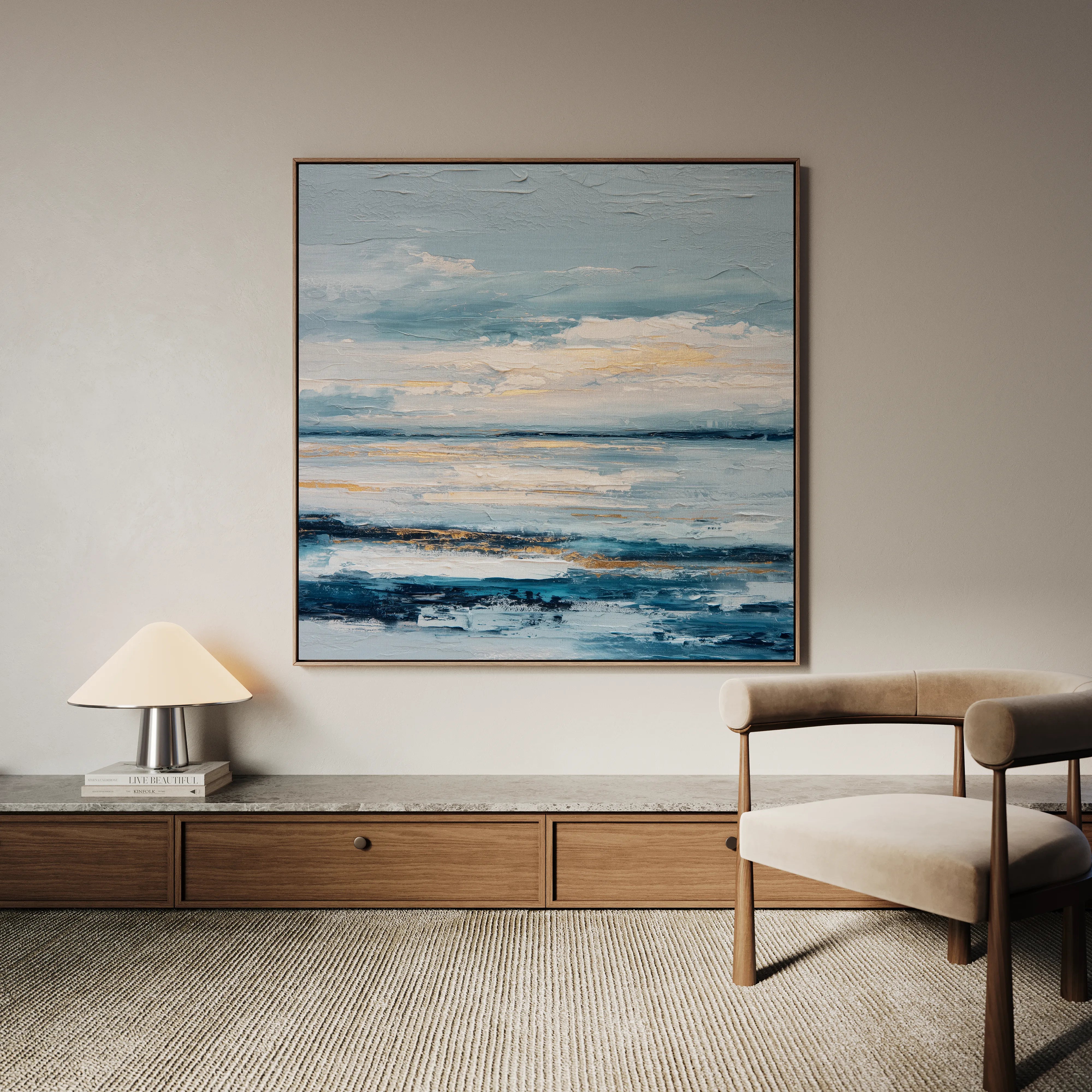 Abstract 995 Canvas Art 16" x 16" / 40 x 40 cm / Black