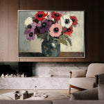 Floral 995 Canvas Art 18" x 24" / 45 x 60 cm / Black