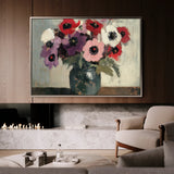 Floral 995 Canvas Art 18" x 24" / 45 x 60 cm / Black