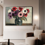 Floral 995 Canvas Art 18" x 24" / 45 x 60 cm / Black