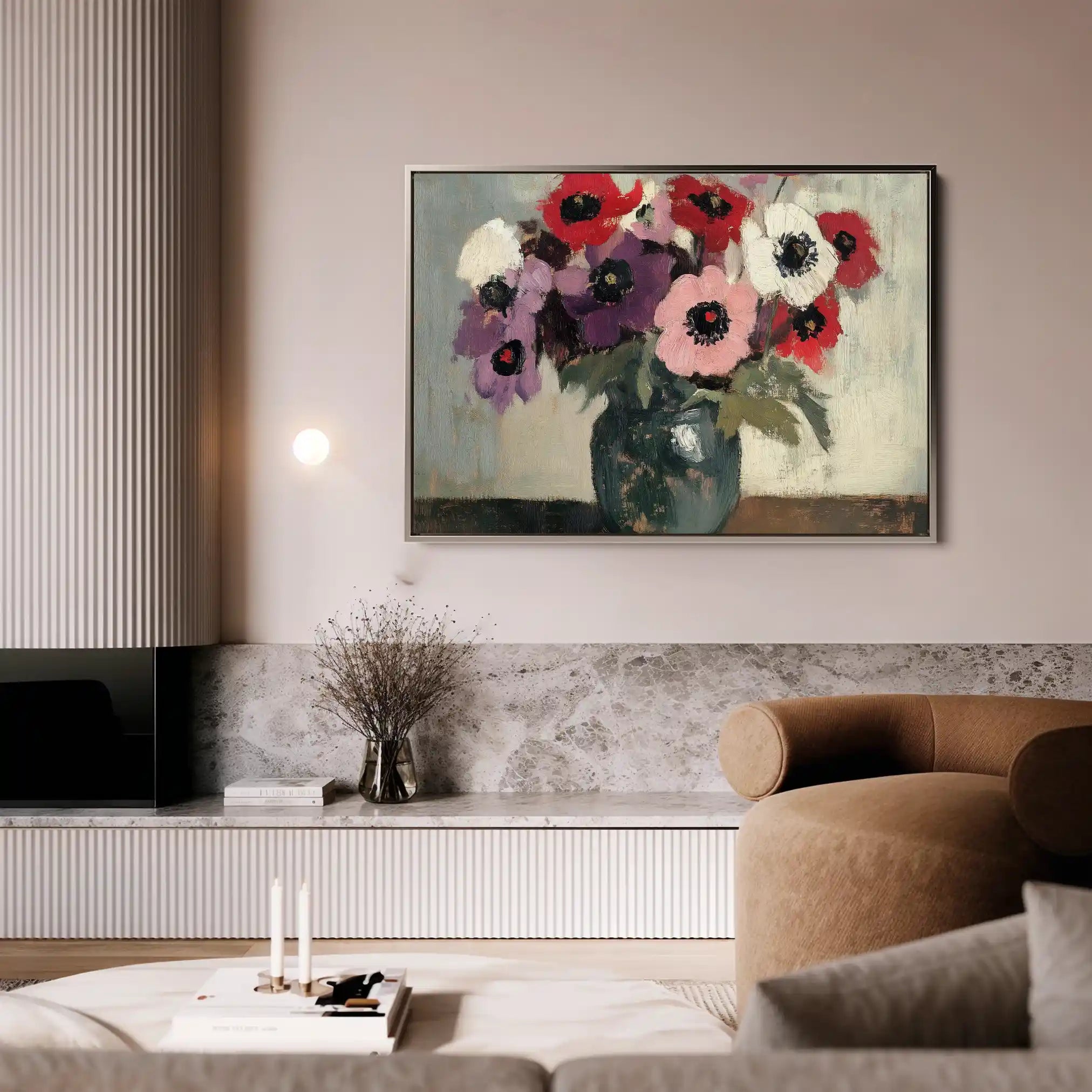 Floral 995 Canvas Art 60 x 40 cm / Black