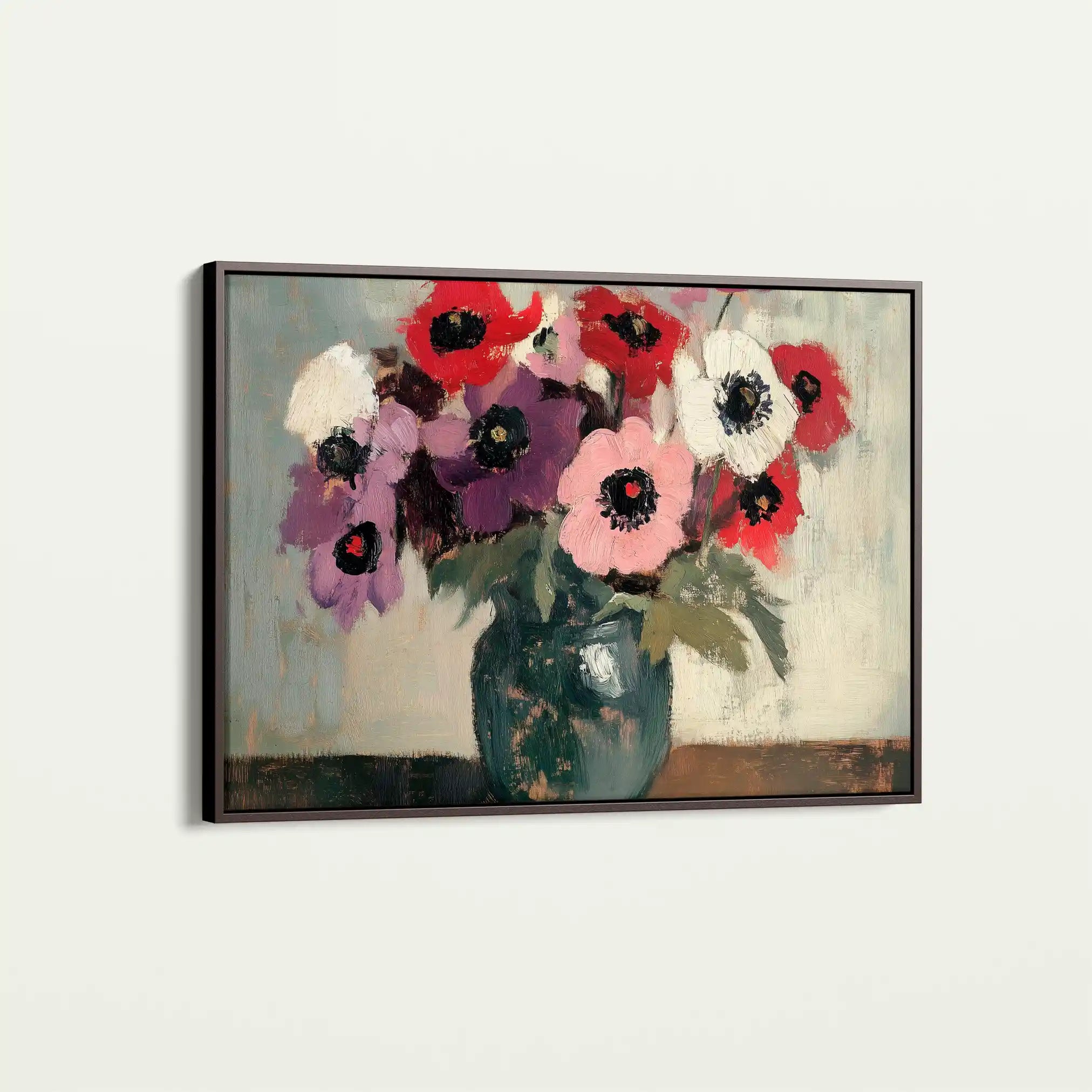 Floral 995 Canvas Art 60 x 40 cm / Black