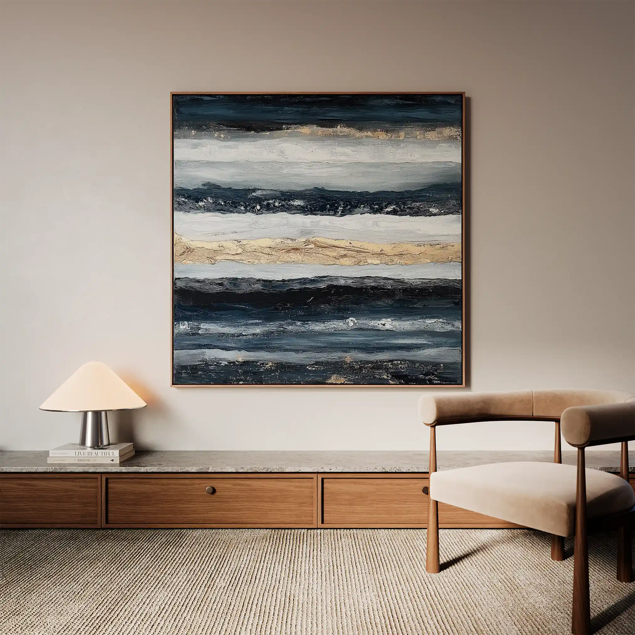 Abstract 996 Canvas Art 16" x 16" / 40 x 40 cm / Black