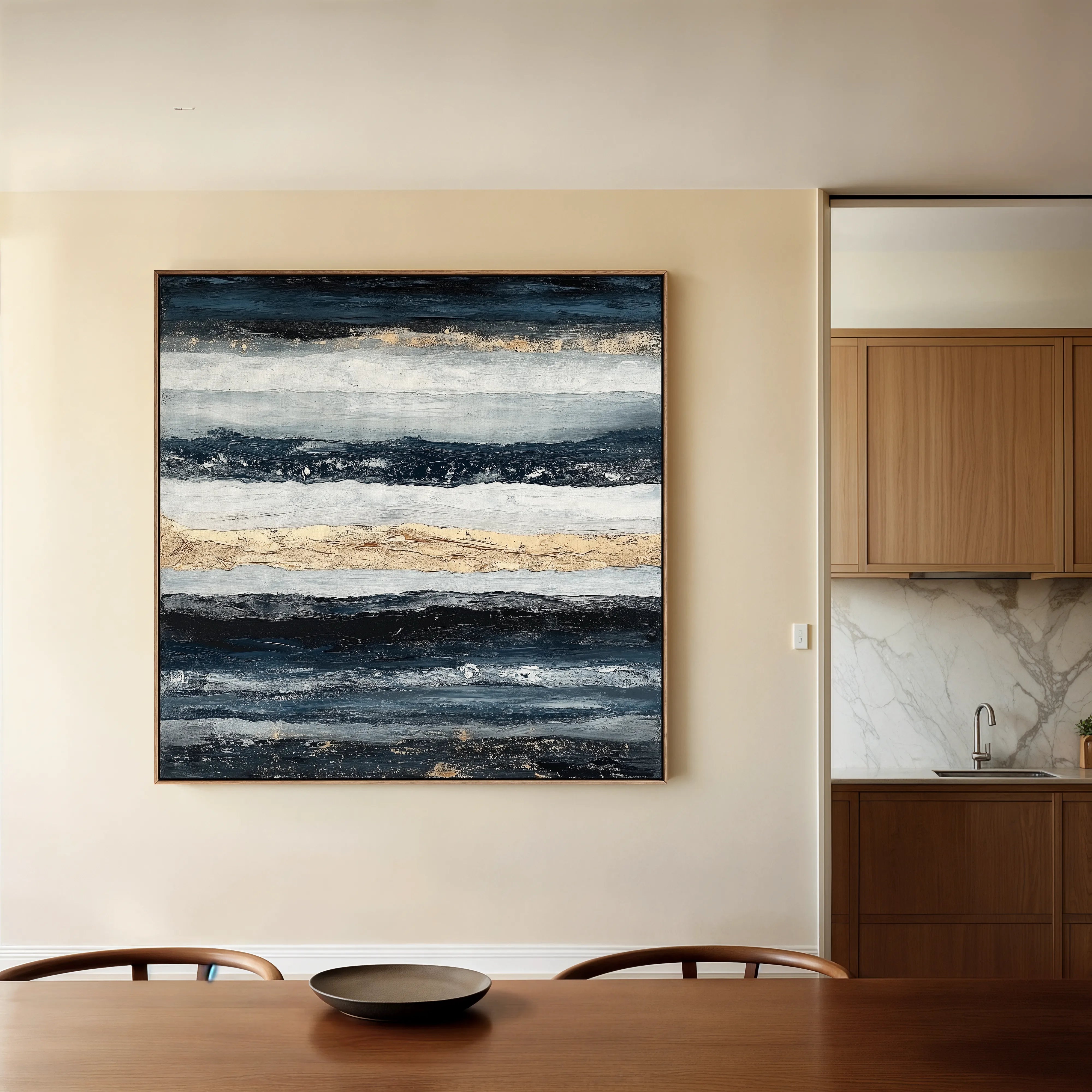 Abstract 996 Canvas Art 16" x 16" / 40 x 40 cm / Black