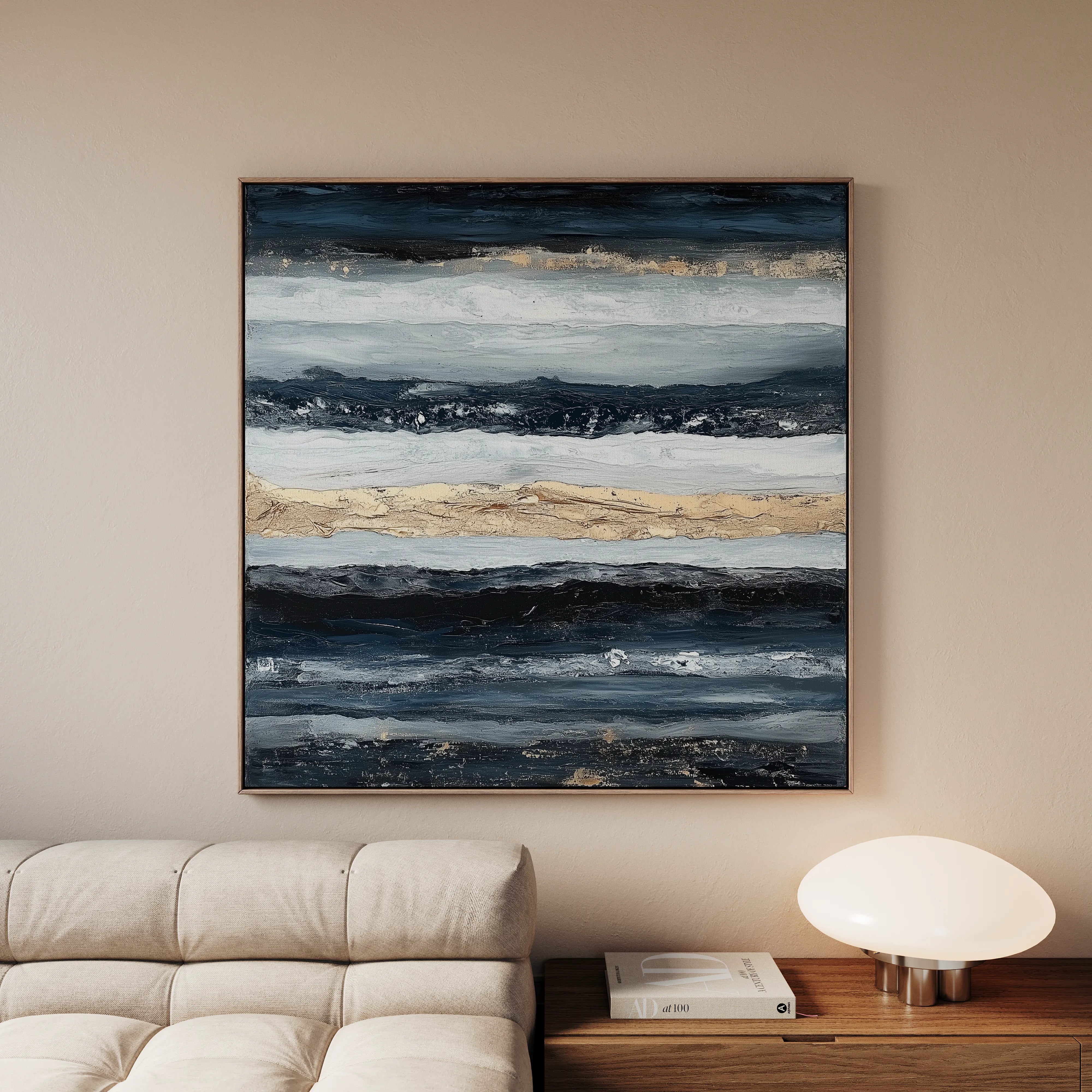 Abstract 996 Canvas Art 16" x 16" / 40 x 40 cm / Black