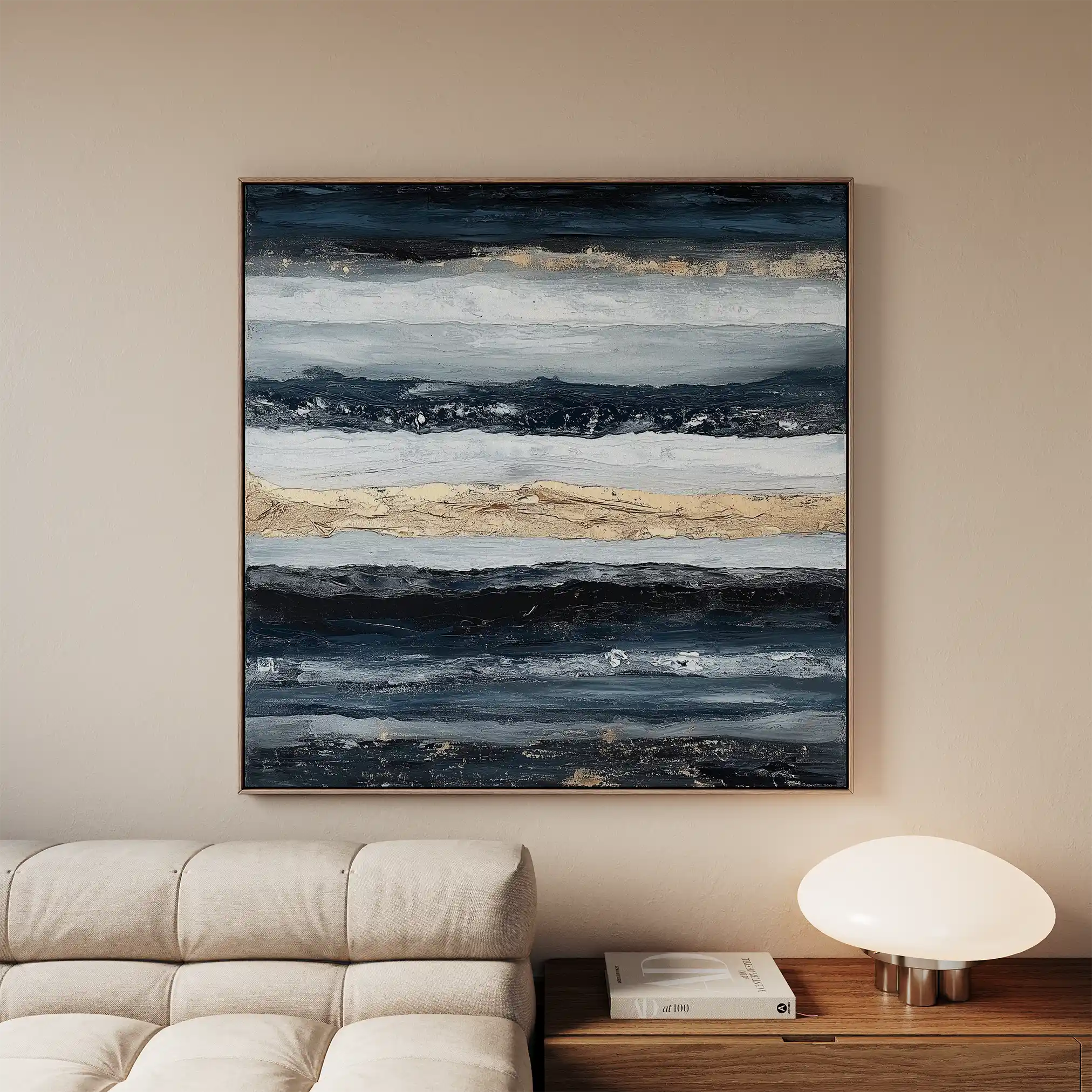 Abstract 996 Canvas Art 16" x 16" / 40 x 40 cm / Black